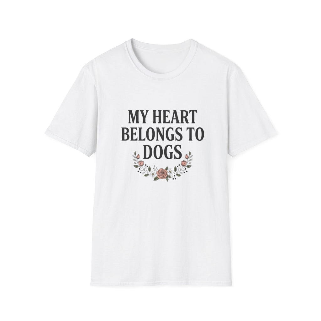 My Heart Belongs to Dogs T-Shirt | Floral Dog Mom Gift | Soft Unisex Tee | FureverLoved