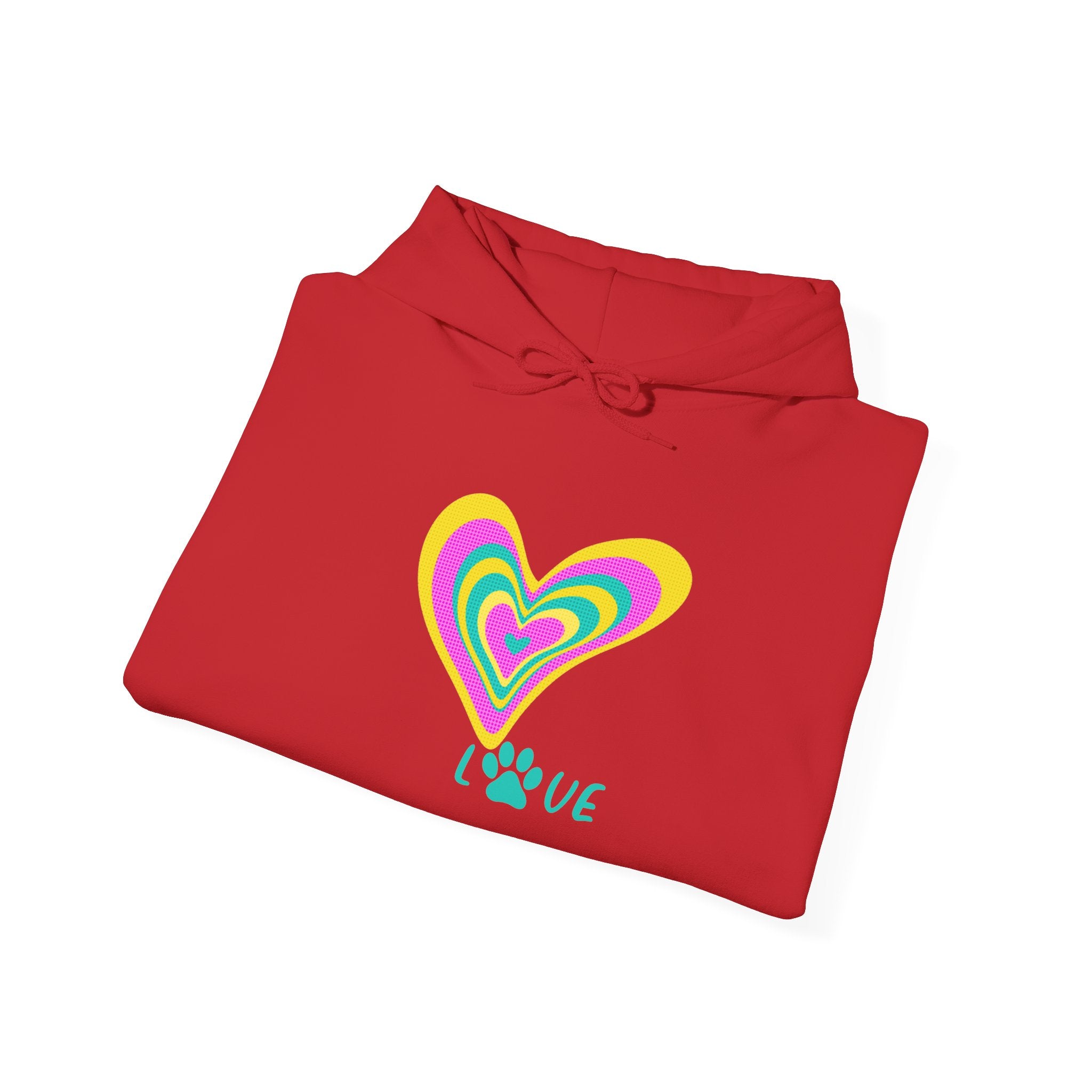 Rainbow Heart Paw LOVE Hoodie — Drop 02