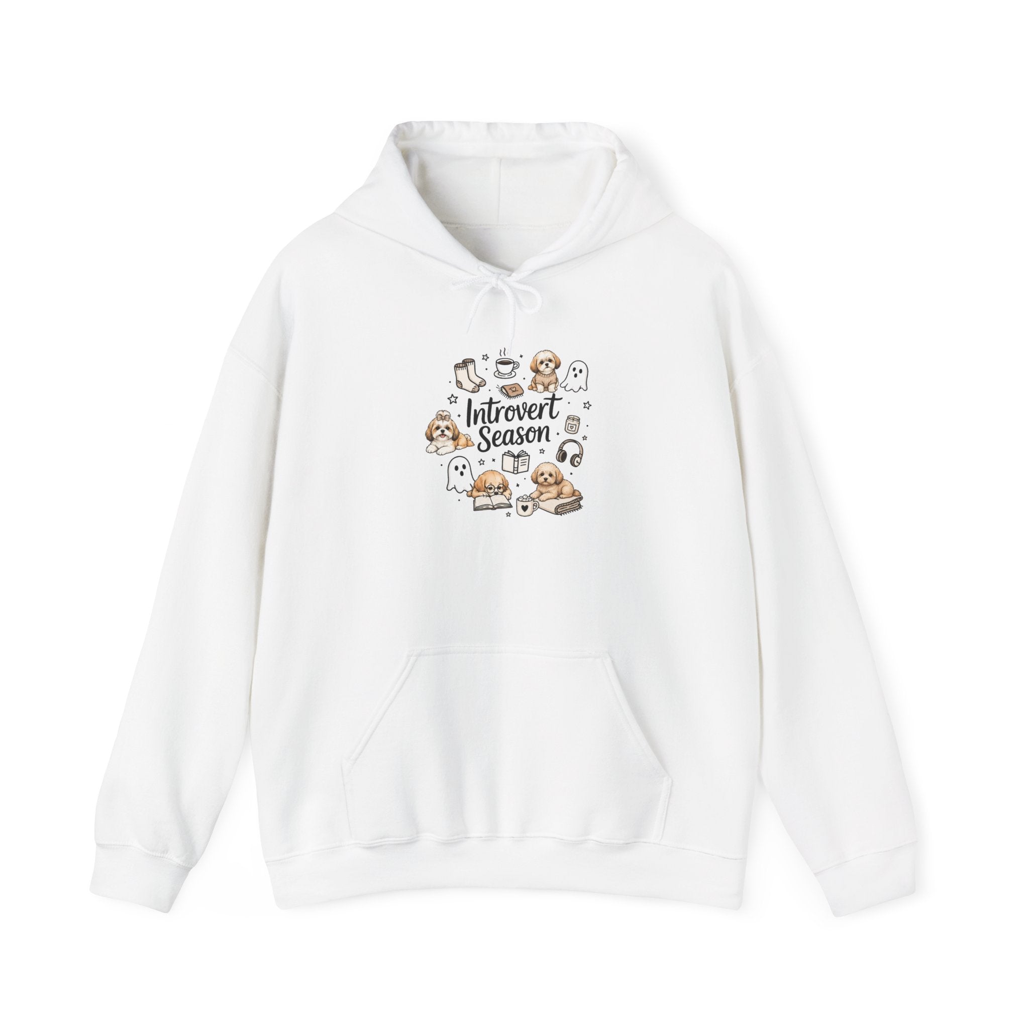 Shih Tzu Mom Gift Hoodie — Introvert Season Cute Cozy Ghost & Shih Tzu Pullover | FurEverLoved