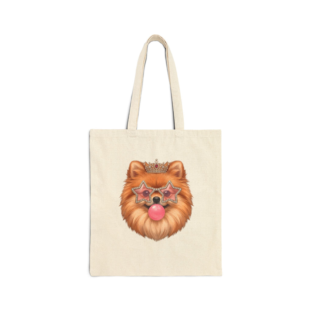 Sassy Pomeranian Tote Bag — Bubblegum Pom Dog Mom Canvas Bag | FurEverLoved