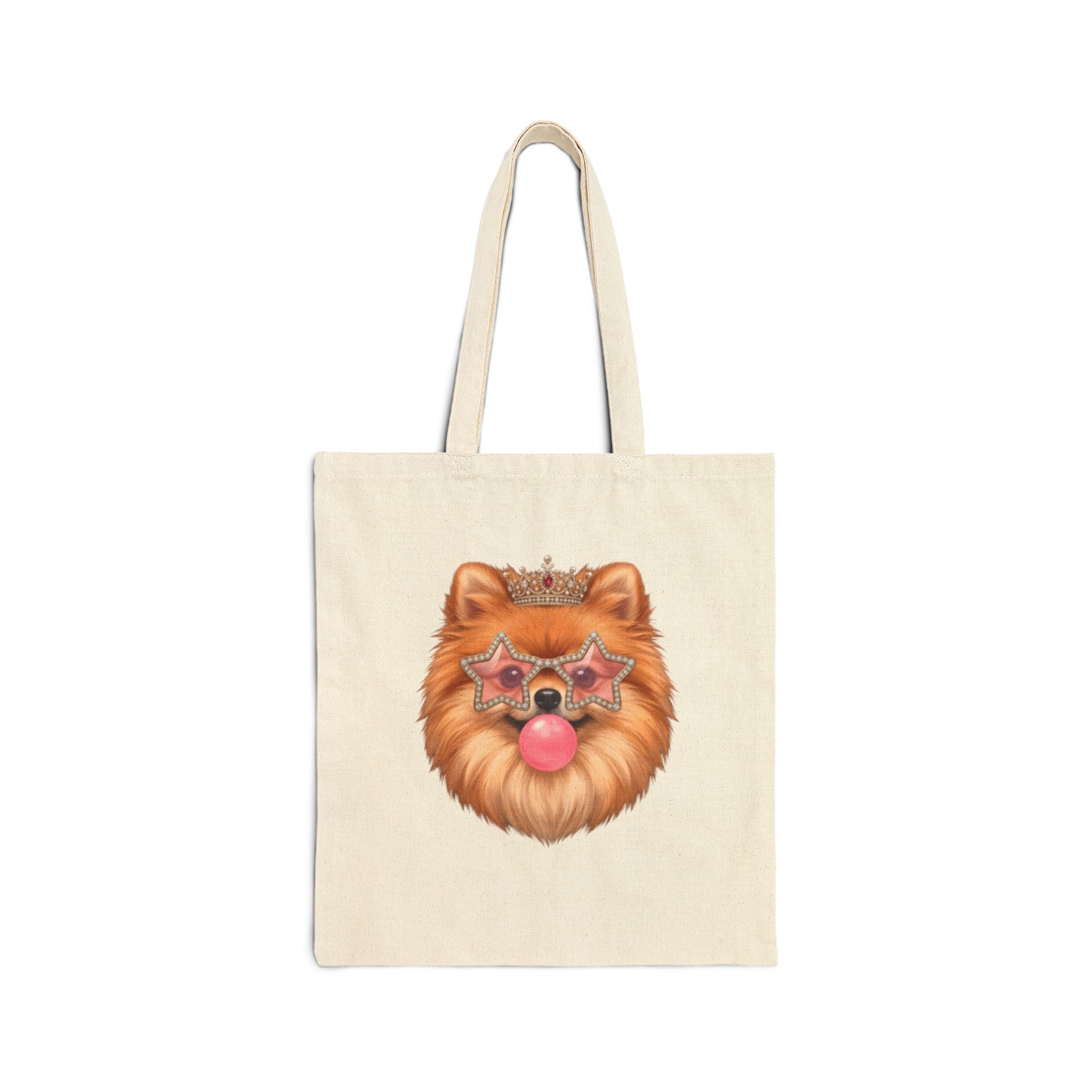Sassy Pomeranian Tote Bag — Bubblegum Pom Dog Mom Canvas Bag | FurEverLoved