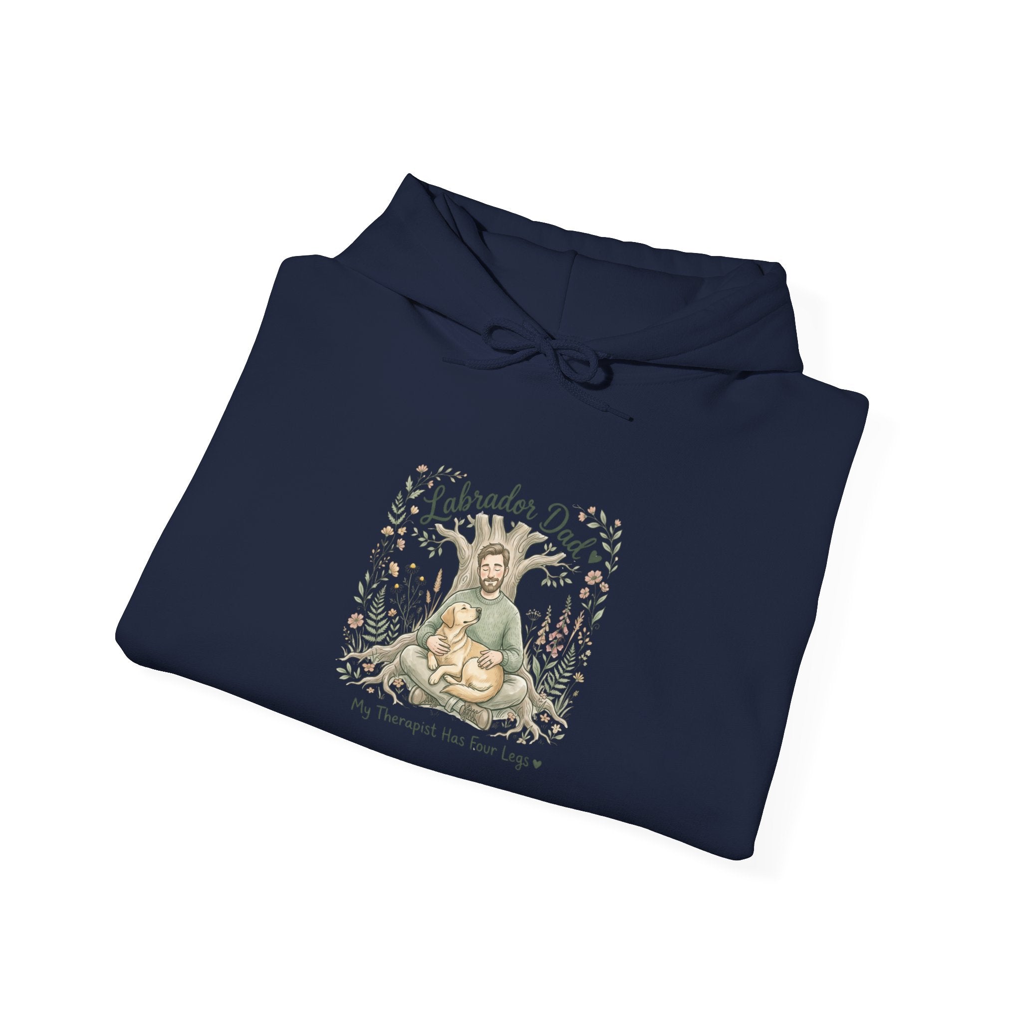 Labrador Dad Hoodie — My Therapist Has Four Legs | Botanical Floral Lab Dad Sweatshirt | FurEverLoved