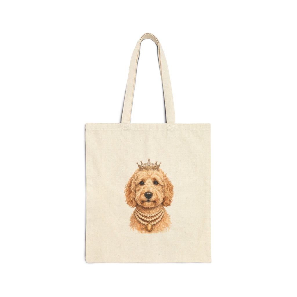 Royal Goldendoodle Tote Bag | Crowned Doodle Dog Canvas Tote | FureverLoved | Goldendoodle Mom Gift | Cute Dog Lover Bag