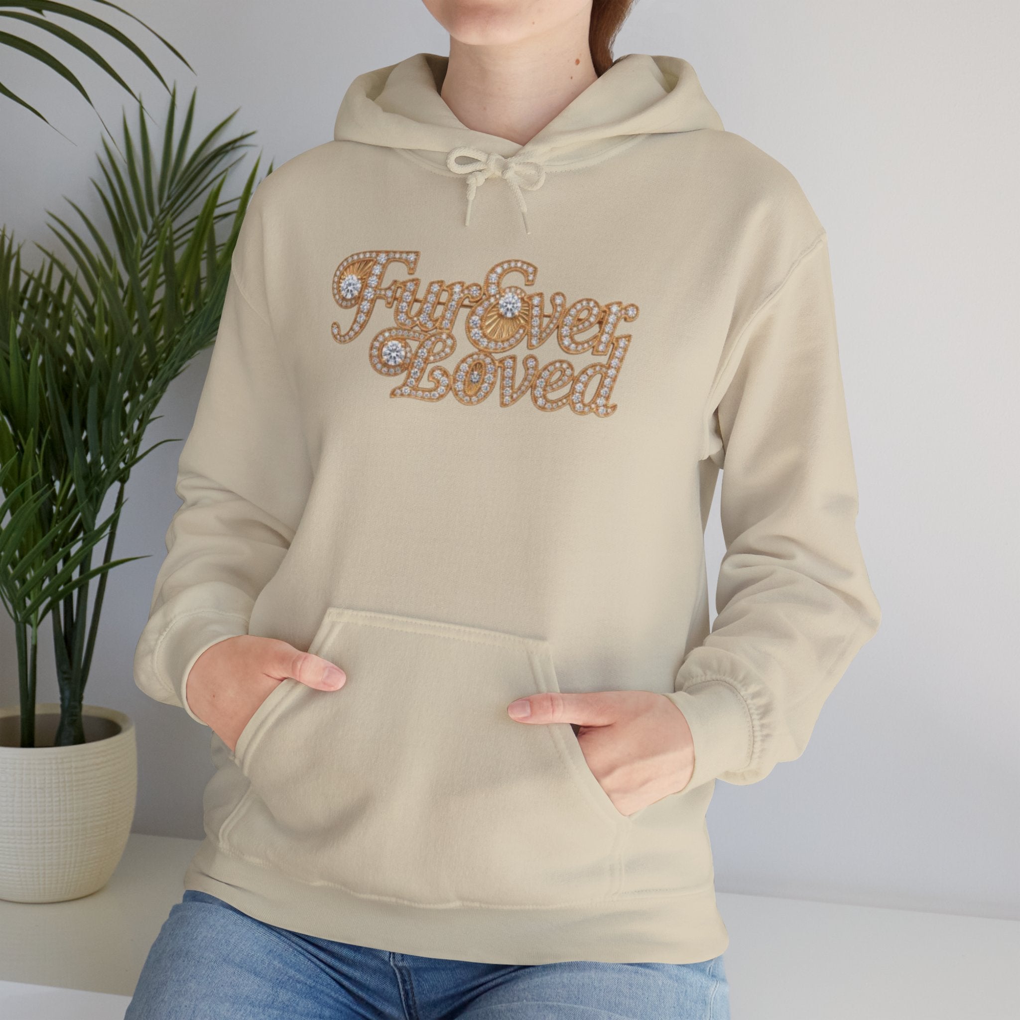 Fur Ever Loved Hoodie — Retro Glitter Script Pullover | FurEverLoved