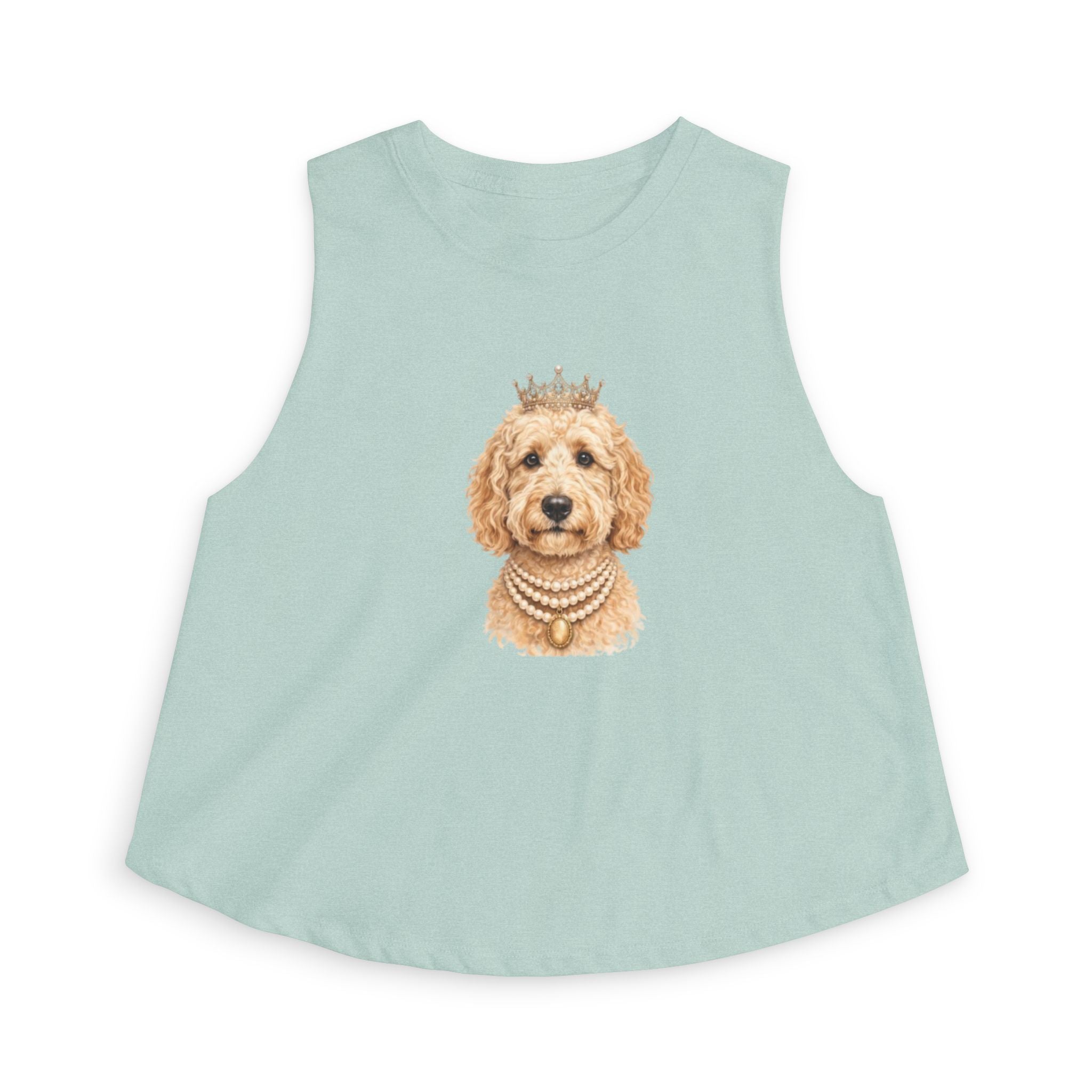 Royal Goldendoodle Crop Tank Top | Doodle Dog Cropped Racerback | FureverLoved | Goldendoodle Mom Gift | Cute Dog Lover Crop Top