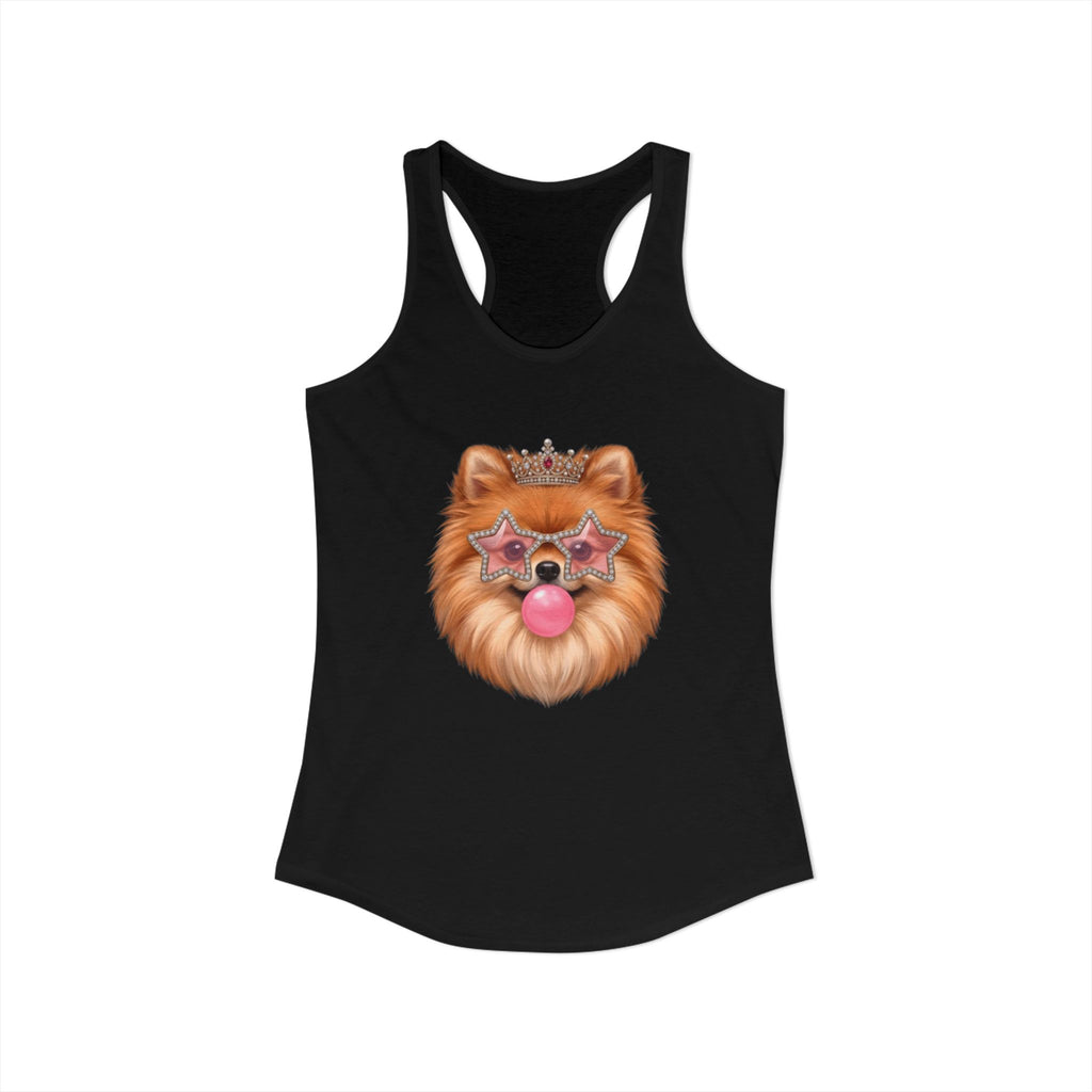 Sassy Pomeranian Racerback Tank — Bubblegum Pom Dog Mom Summer Shirt | FurEverLoved
