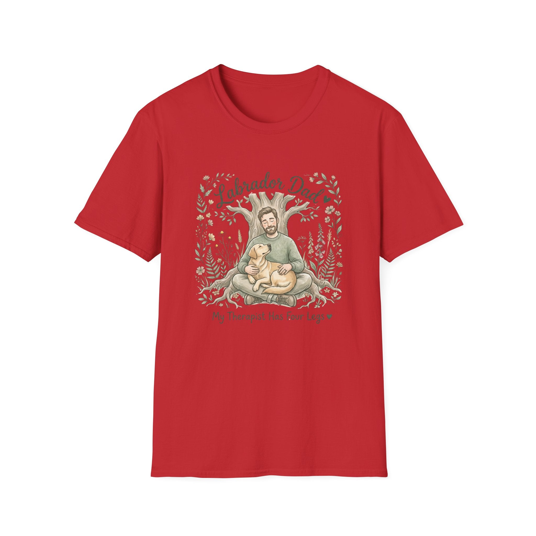 Labrador Dad T-Shirt — My Therapist Has Four Legs | Cottagecore Botanical Lab Tee
