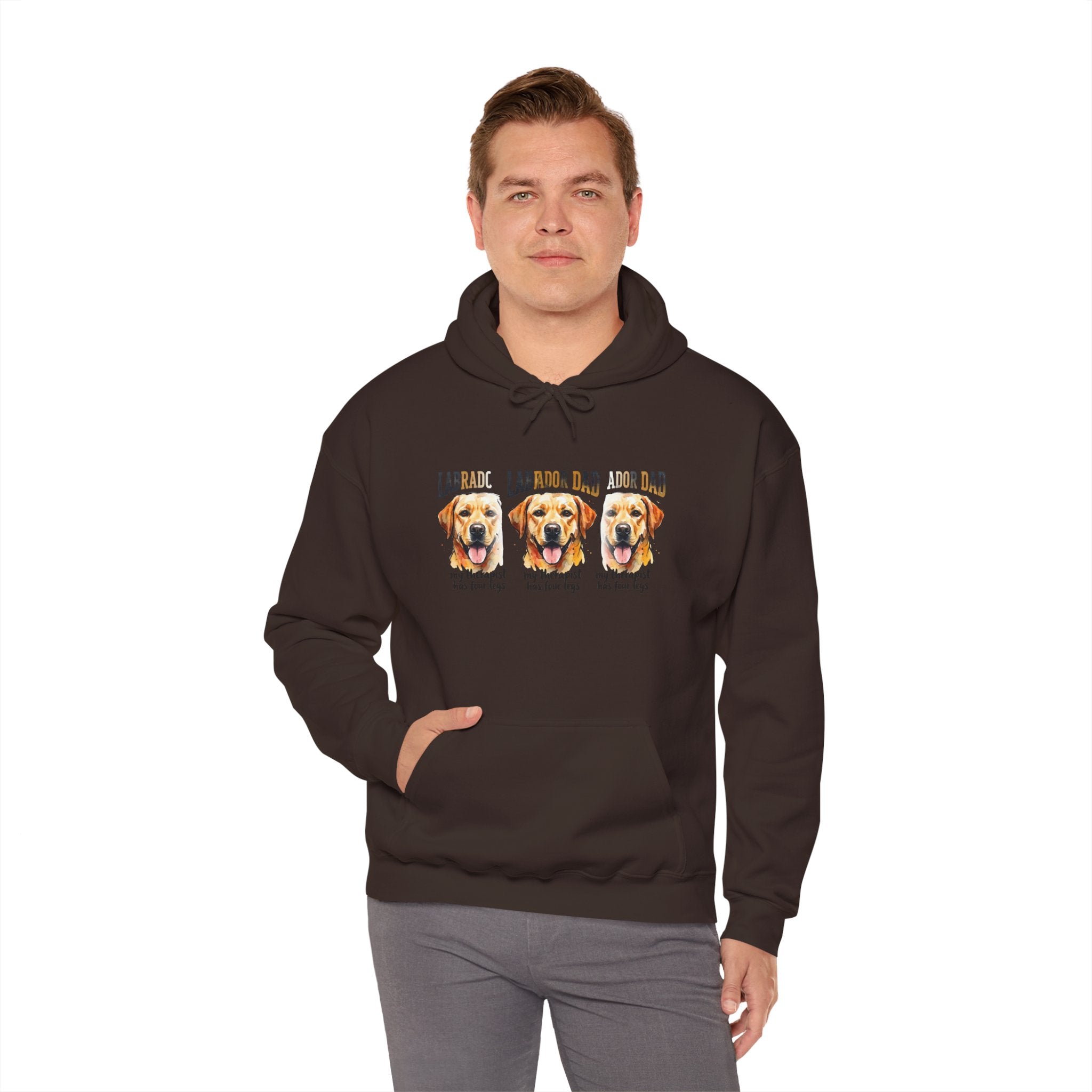 Labrador Dad Hoodie — Cute Yellow Lab Trio Pullover | Triple Lab Portrait Sweatshirt | FurEverLoved