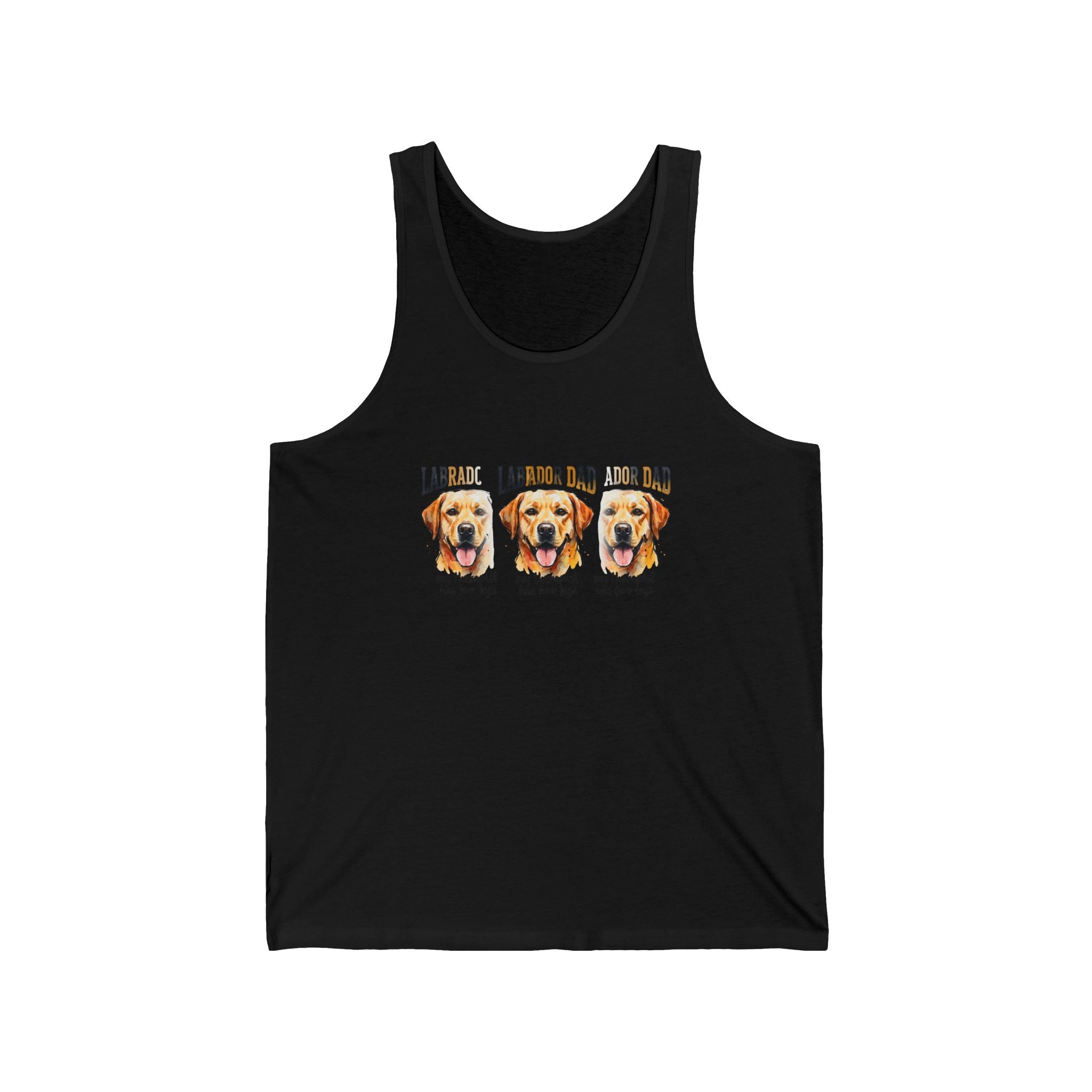Labrador Dad Tank Top – Triple Lab Portrait | Bold Yellow Lab Gift for Dog Dads