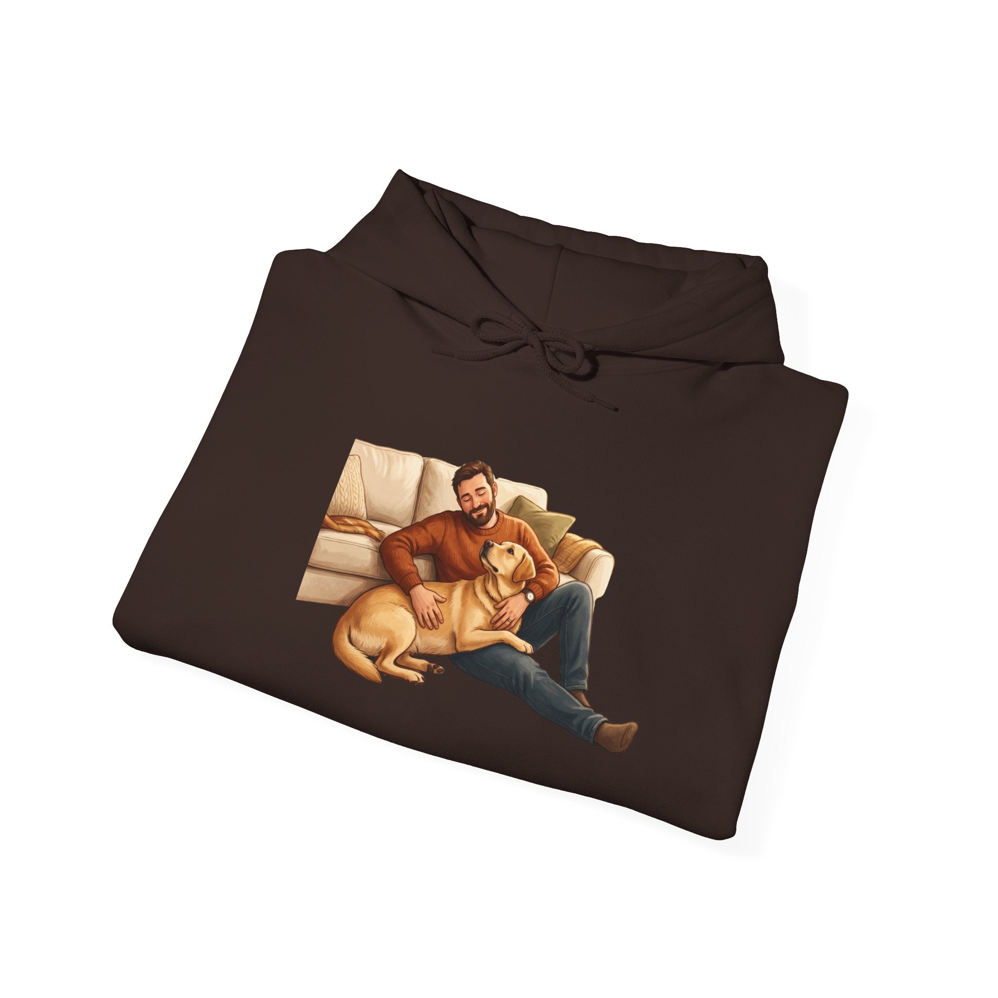Dog Dad Hoodie — Man & His Lab Couch Cuddles | Cozy Labrador Dad Sweatshirt | FurEverLoved
