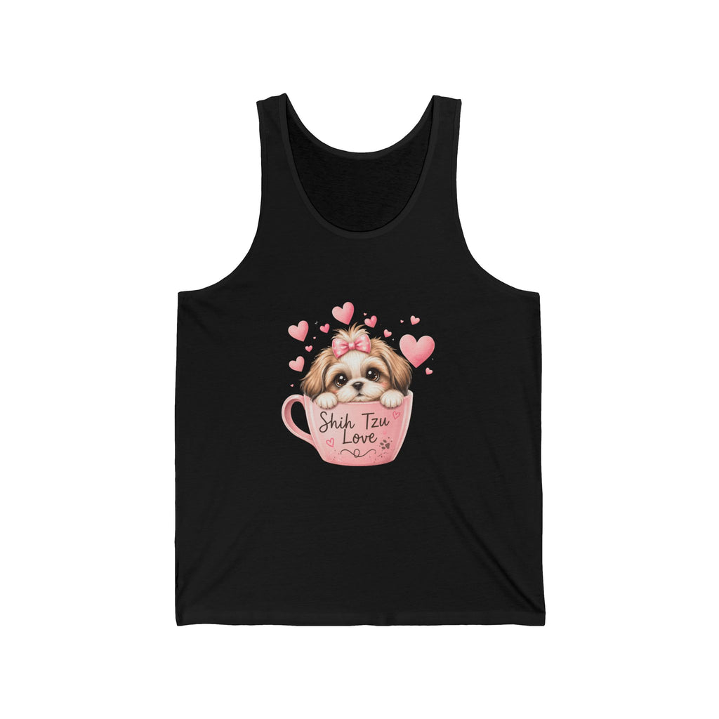 Shih Tzu Love Tank Top — Kawaii Coquette Dog Mom Sleeveless Shirt | FurEverLoved