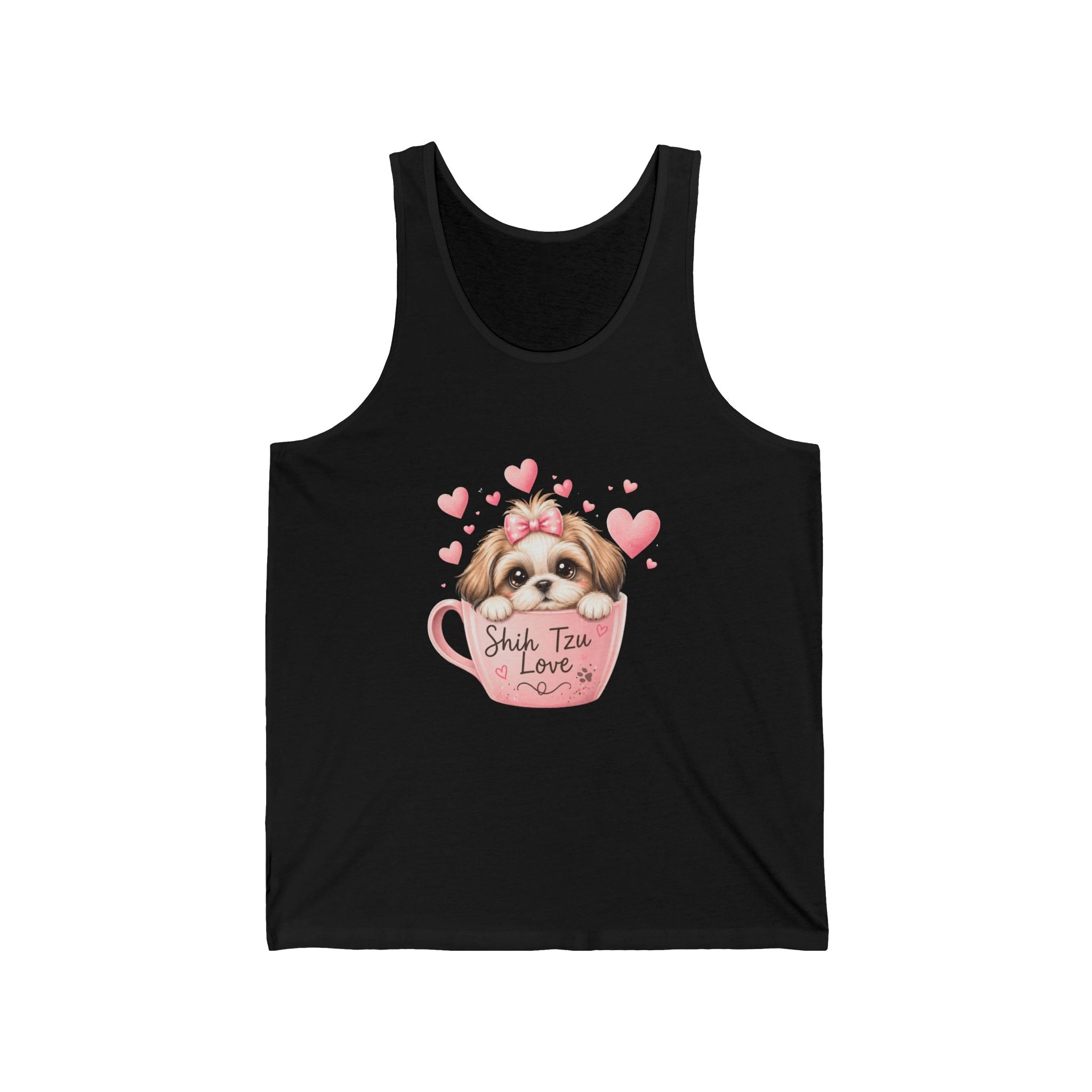 Shih Tzu Love Tank Top — Kawaii Coquette Dog Mom Sleeveless Shirt | FurEverLoved