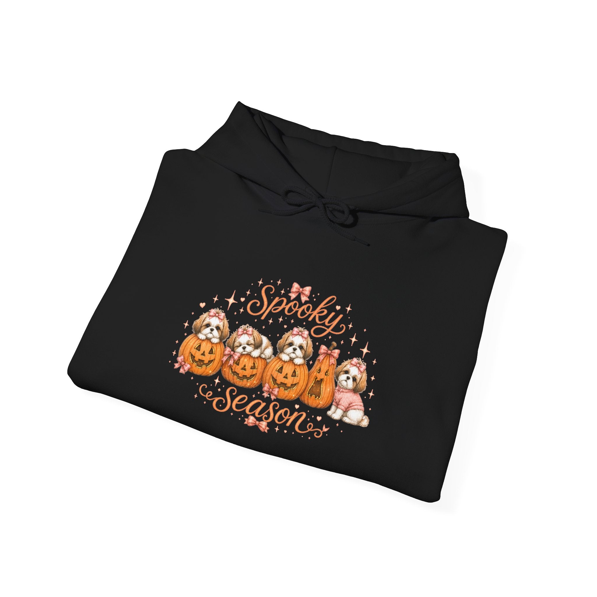 Shih Tzu Mom Gift Hoodie — Spooky Season Coquette Halloween Pumpkin Pullover | FurEverLoved