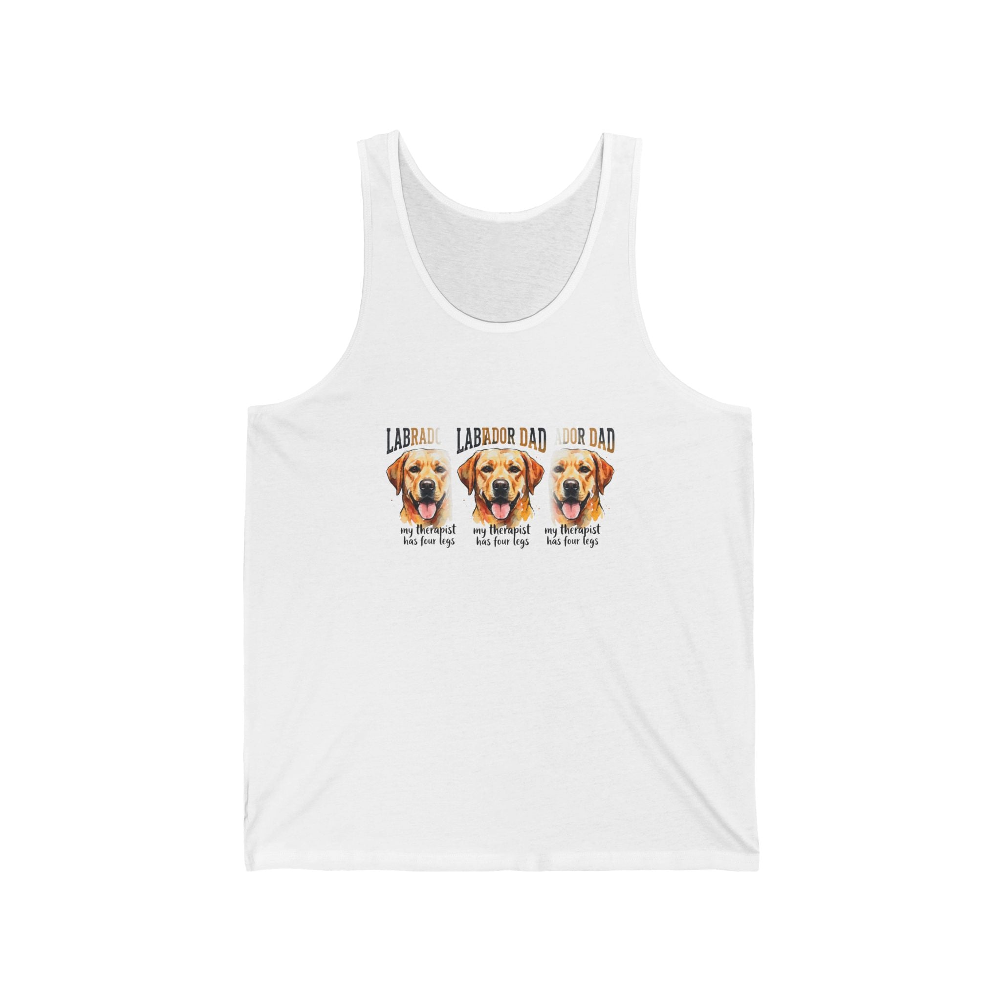 Labrador Dad Tank Top – Triple Lab Portrait | Bold Yellow Lab Gift for Dog Dads