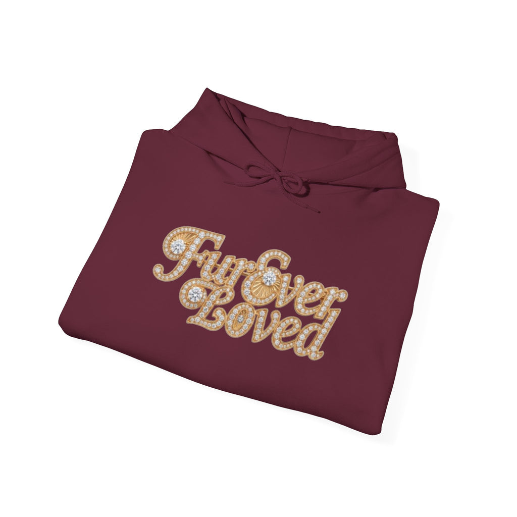 Fur Ever Loved Hoodie — Retro Glitter Script Pullover | FurEverLoved