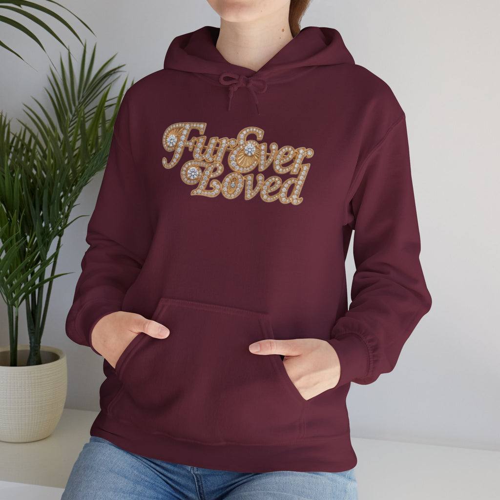 Fur Ever Loved Hoodie — Retro Glitter Script Pullover | FurEverLoved