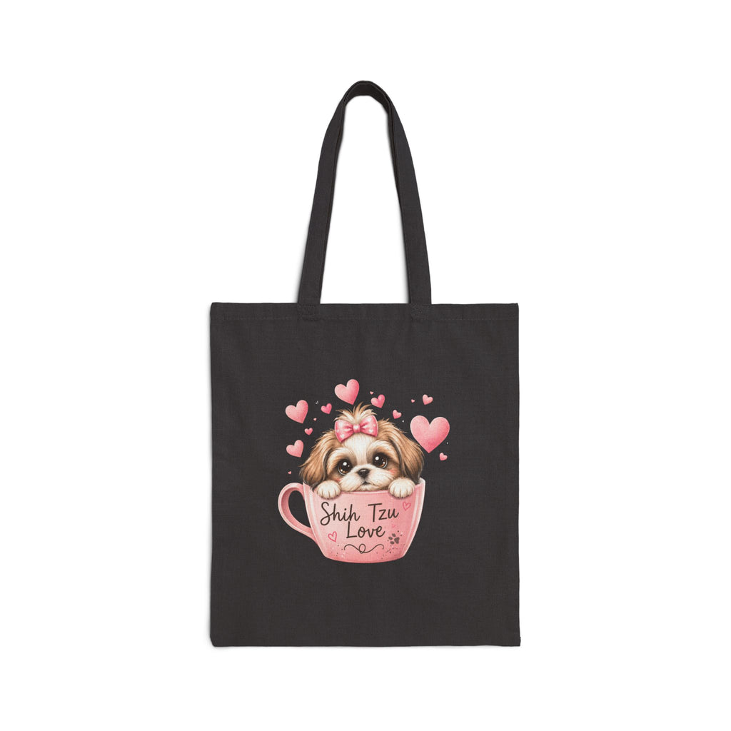 Shih Tzu Love Tote Bag — Kawaii Coquette Dog Mom Canvas Bag | FurEverLoved