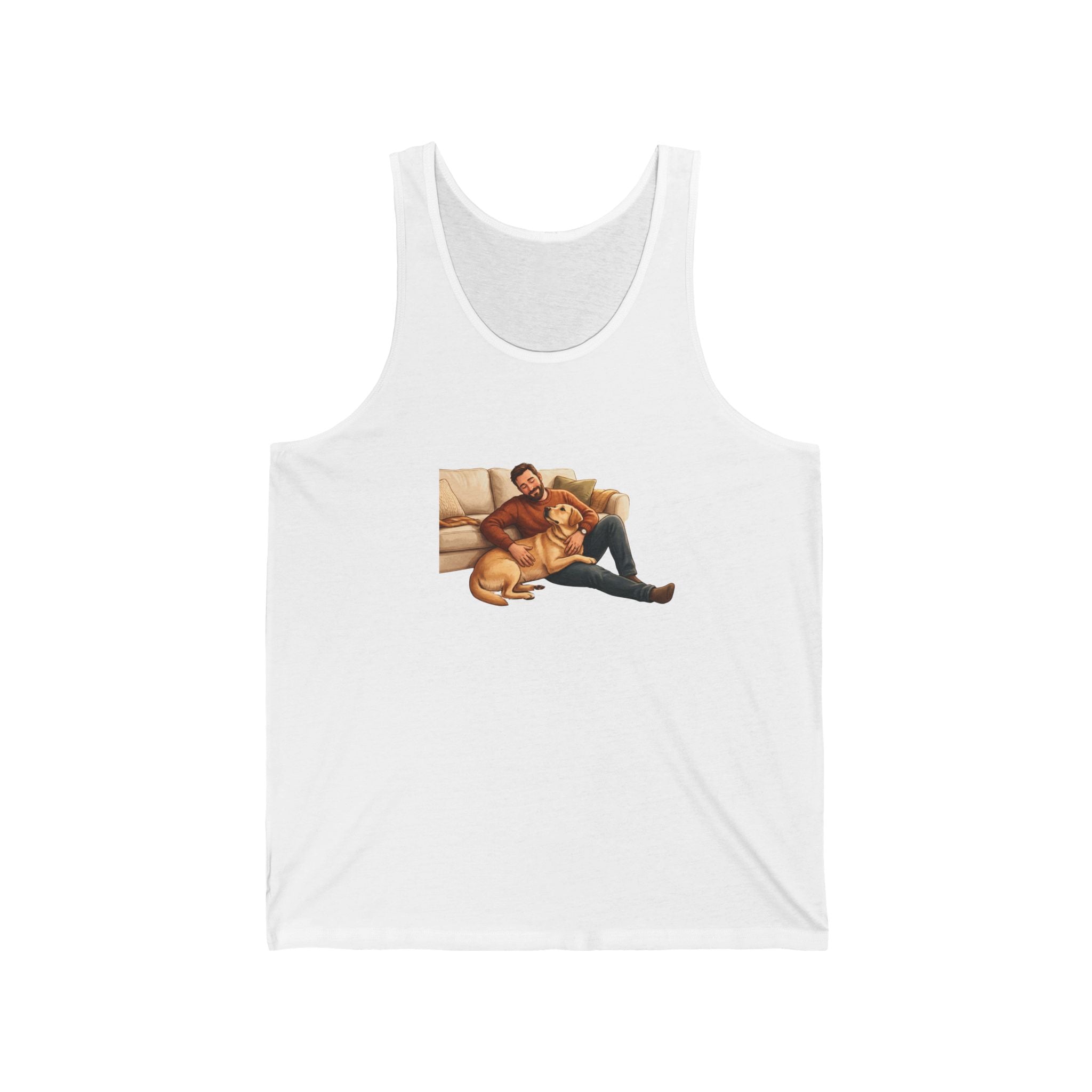 Dog Dad Tank Top – Man & His Lab Couch Cuddles | Labrador Dad Gift for Dog Lovers