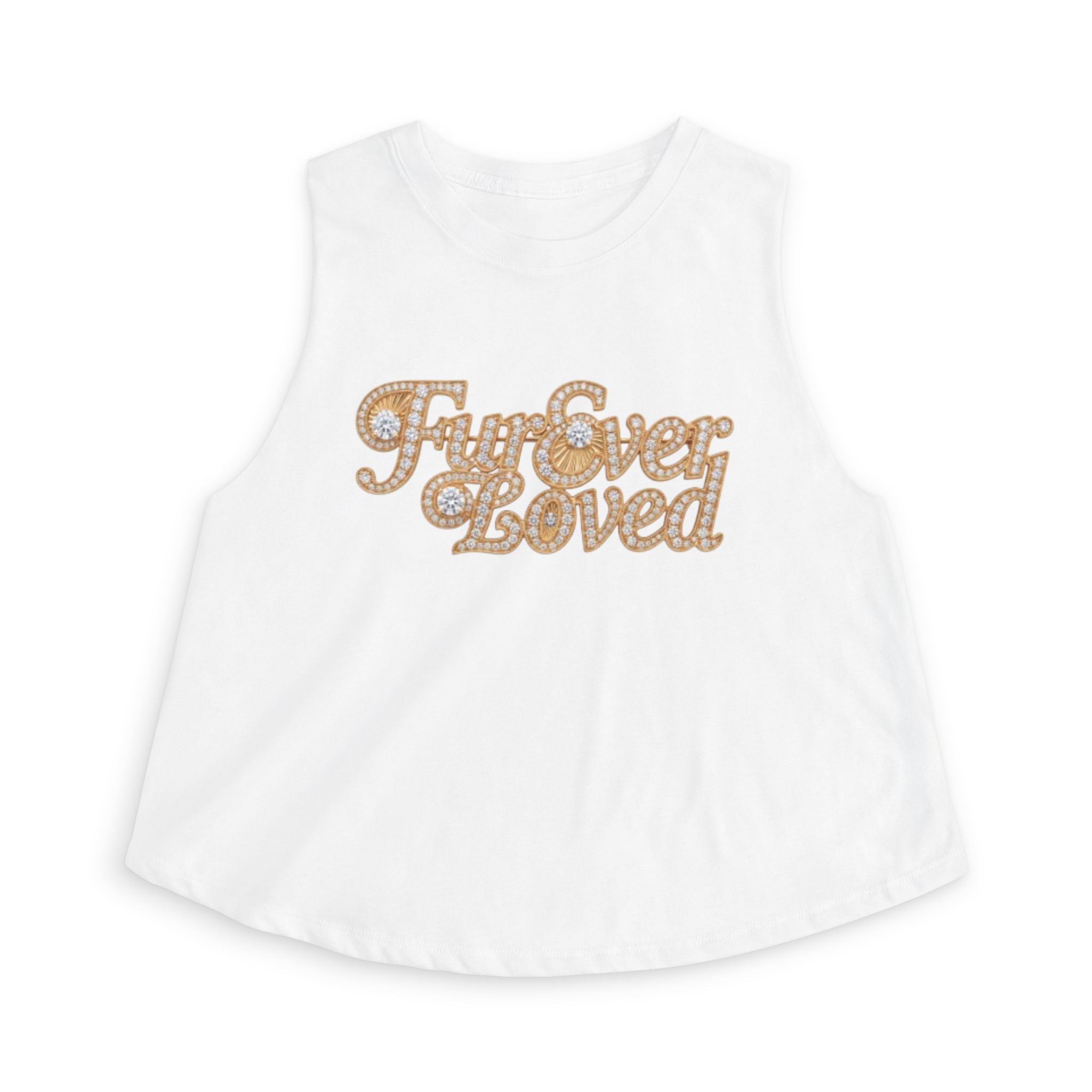 Fur Ever Loved Crop Top — Retro Script Graphic Women's Tank | FurEverLoved