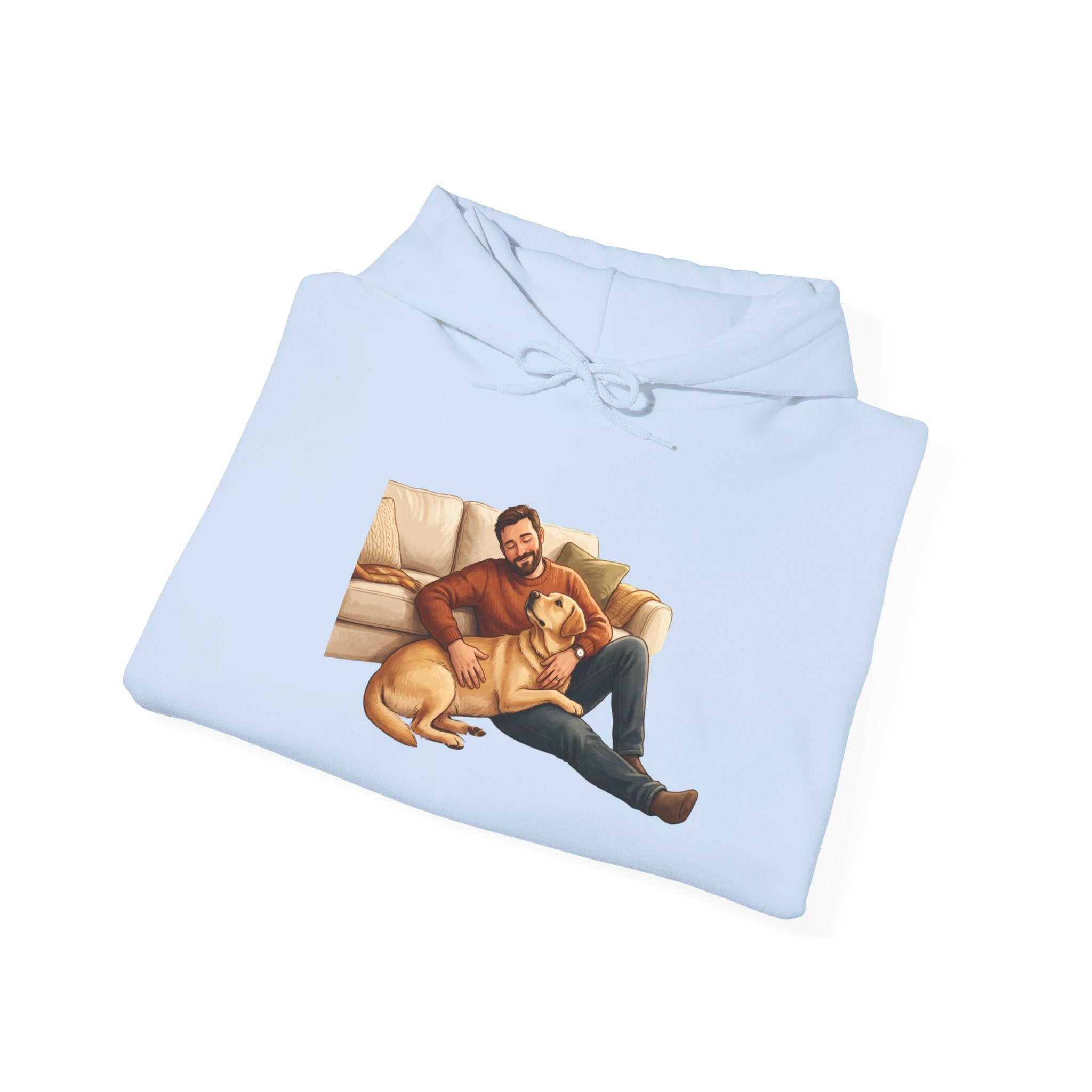 Dog Dad Hoodie — Man & His Lab Couch Cuddles | Cozy Labrador Dad Sweatshirt | FurEverLoved
