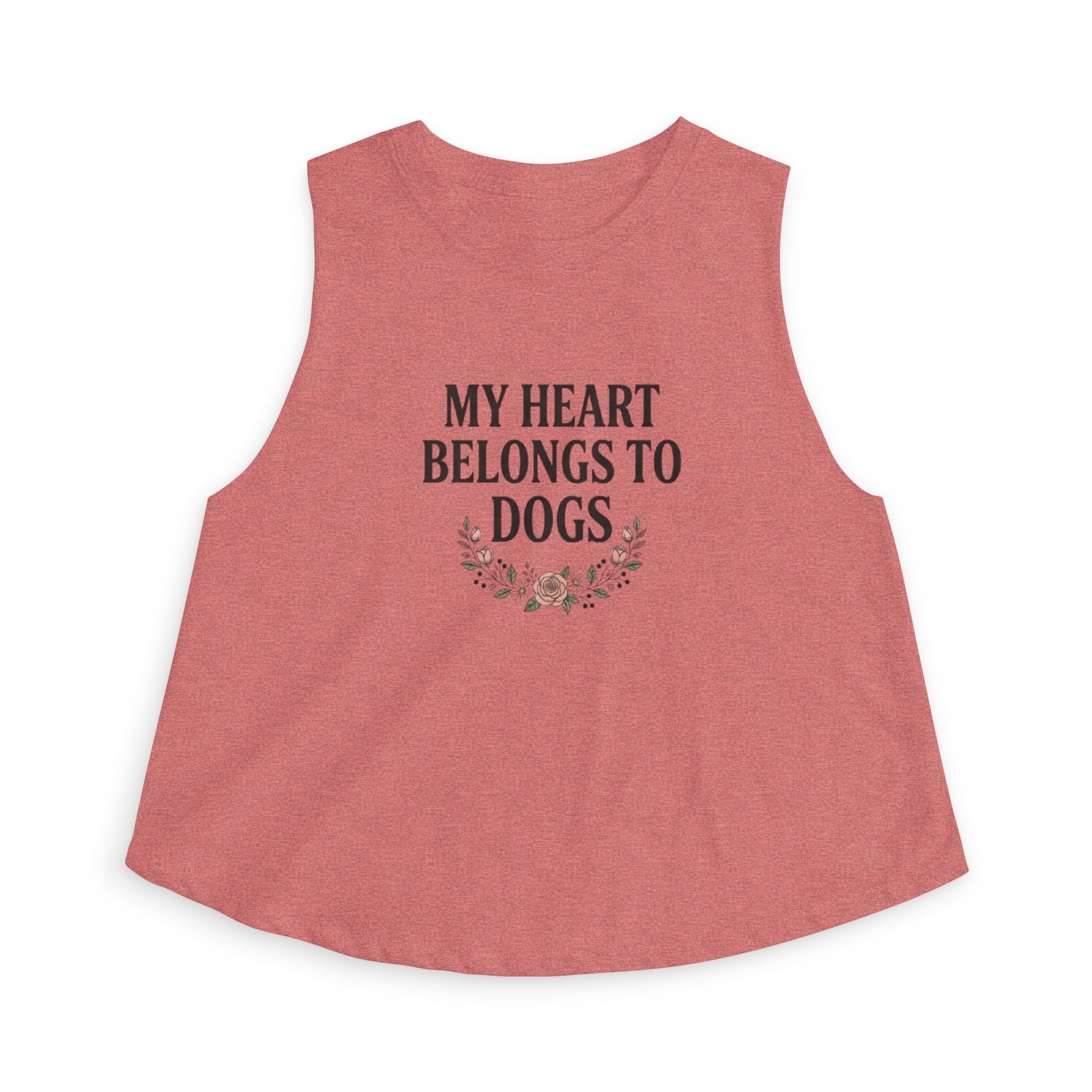 My Heart Belongs to Dogs Crop Tank – Dog Mom Floral Top