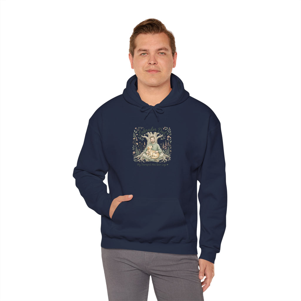 Labrador Dad Hoodie — My Therapist Has Four Legs | Botanical Floral Lab Dad Sweatshirt | FurEverLoved