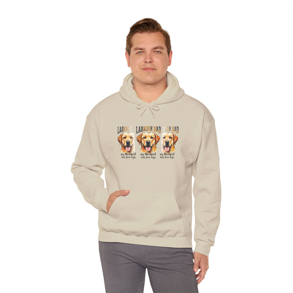 Labrador Dad Hoodie — Cute Yellow Lab Trio Pullover | Triple Lab Portrait Sweatshirt | FurEverLoved