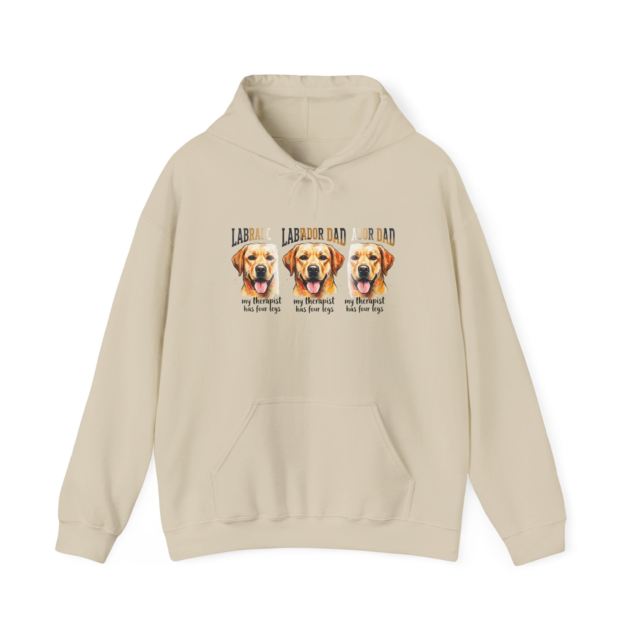 Labrador Dad Hoodie — Cute Yellow Lab Trio Pullover | Triple Lab Portrait Sweatshirt | FurEverLoved