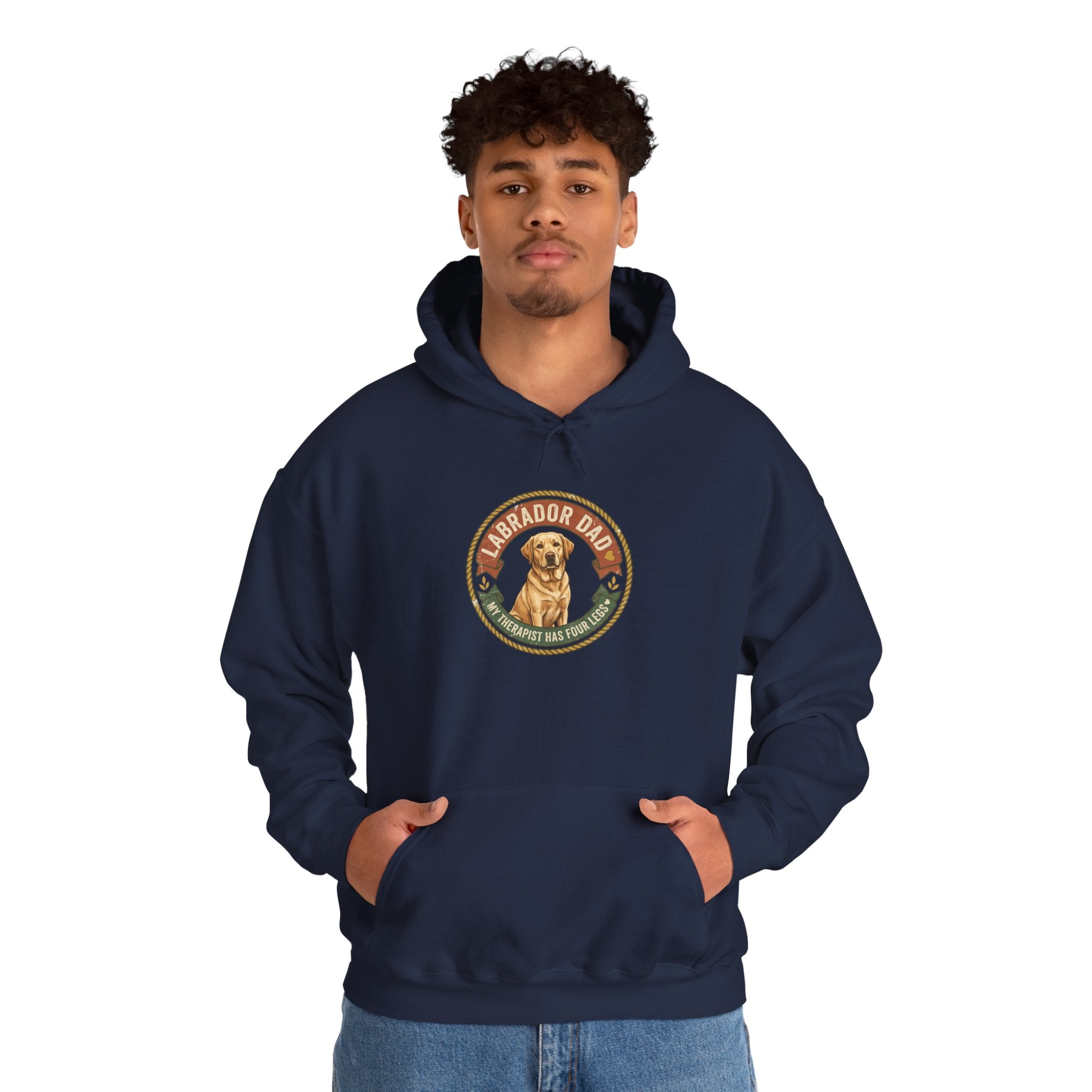 Labrador Dad Hoodie — My Therapist Has Four Legs | Vintage Badge Lab Dad Sweatshirt | FurEverLoved