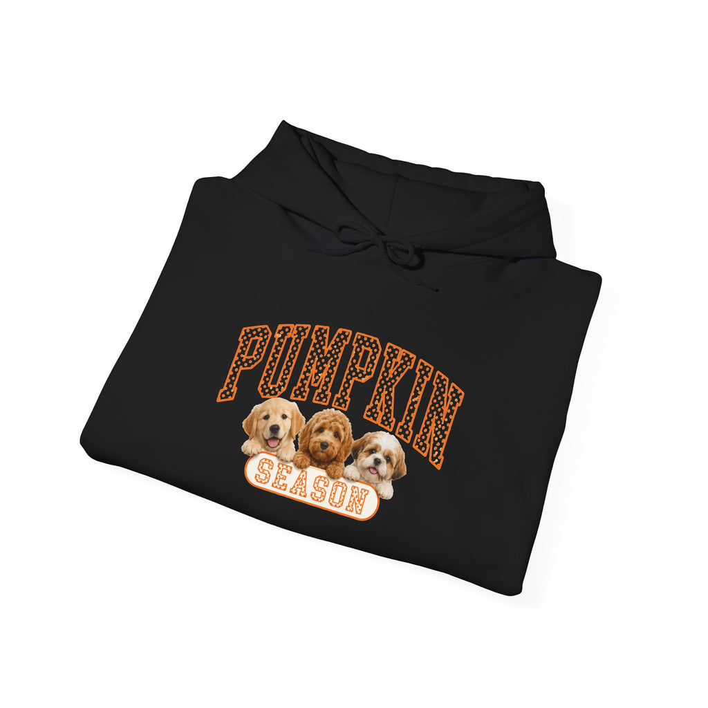 Dog Mom Gift Hoodie — Pumpkin Season Varsity Puppy Squad Fall Pullover | FurEverLoved