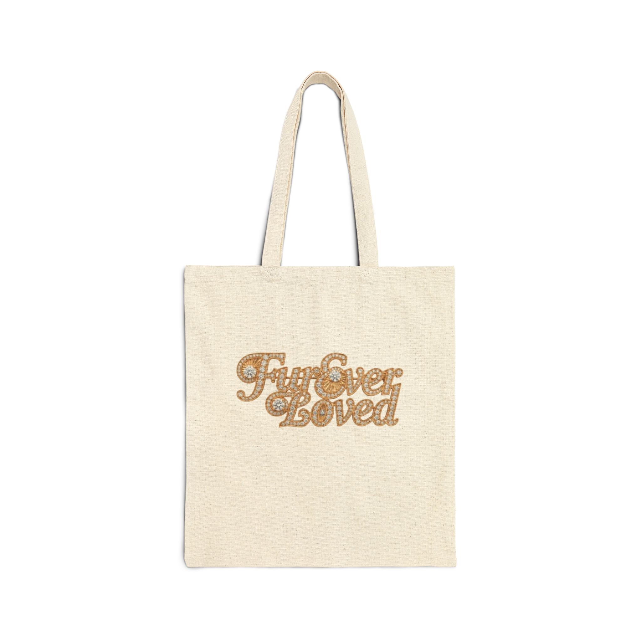 Fur Ever Loved Canvas Tote Bag — Retro Script Dog Lover Tote | FurEverLoved