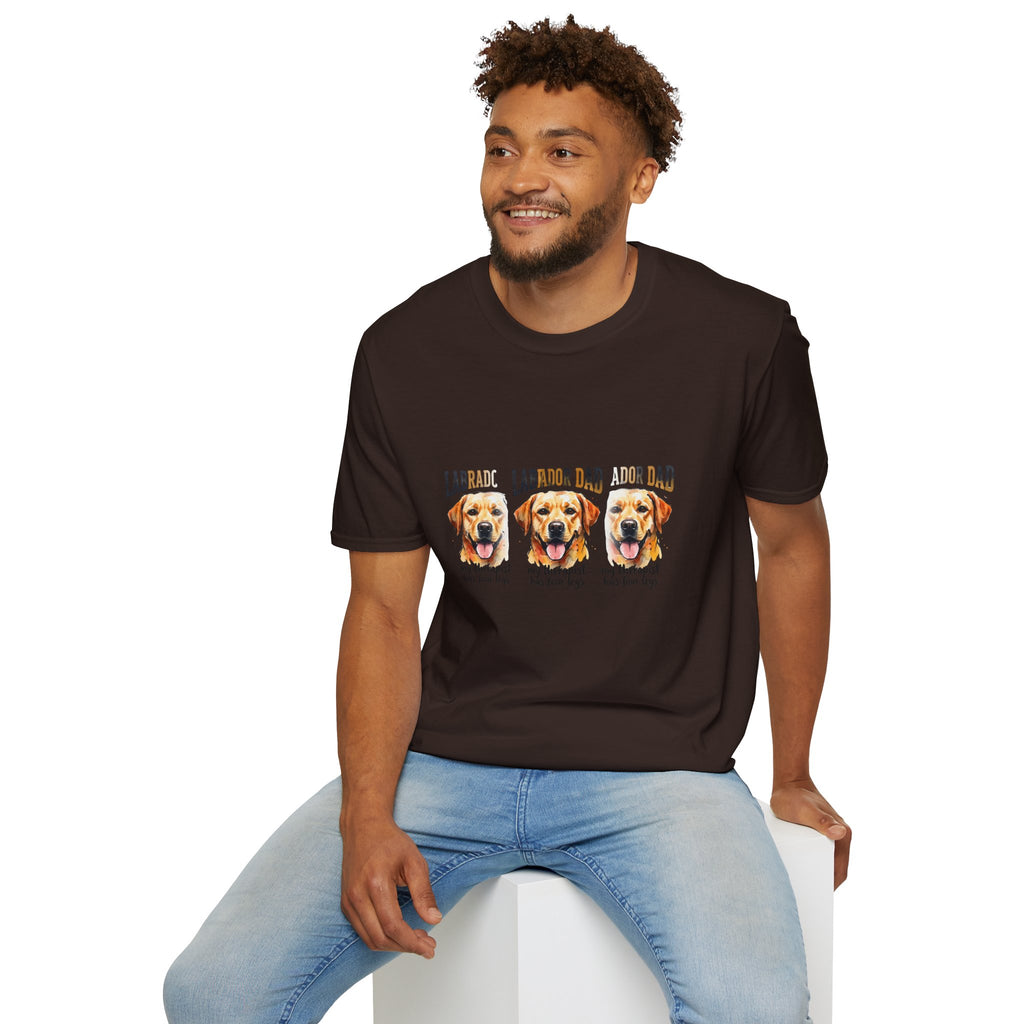 Labrador Dad T-Shirt — My Therapist Has Four Legs | Triple Watercolor Lab Portrait Tee | FurEverLoved