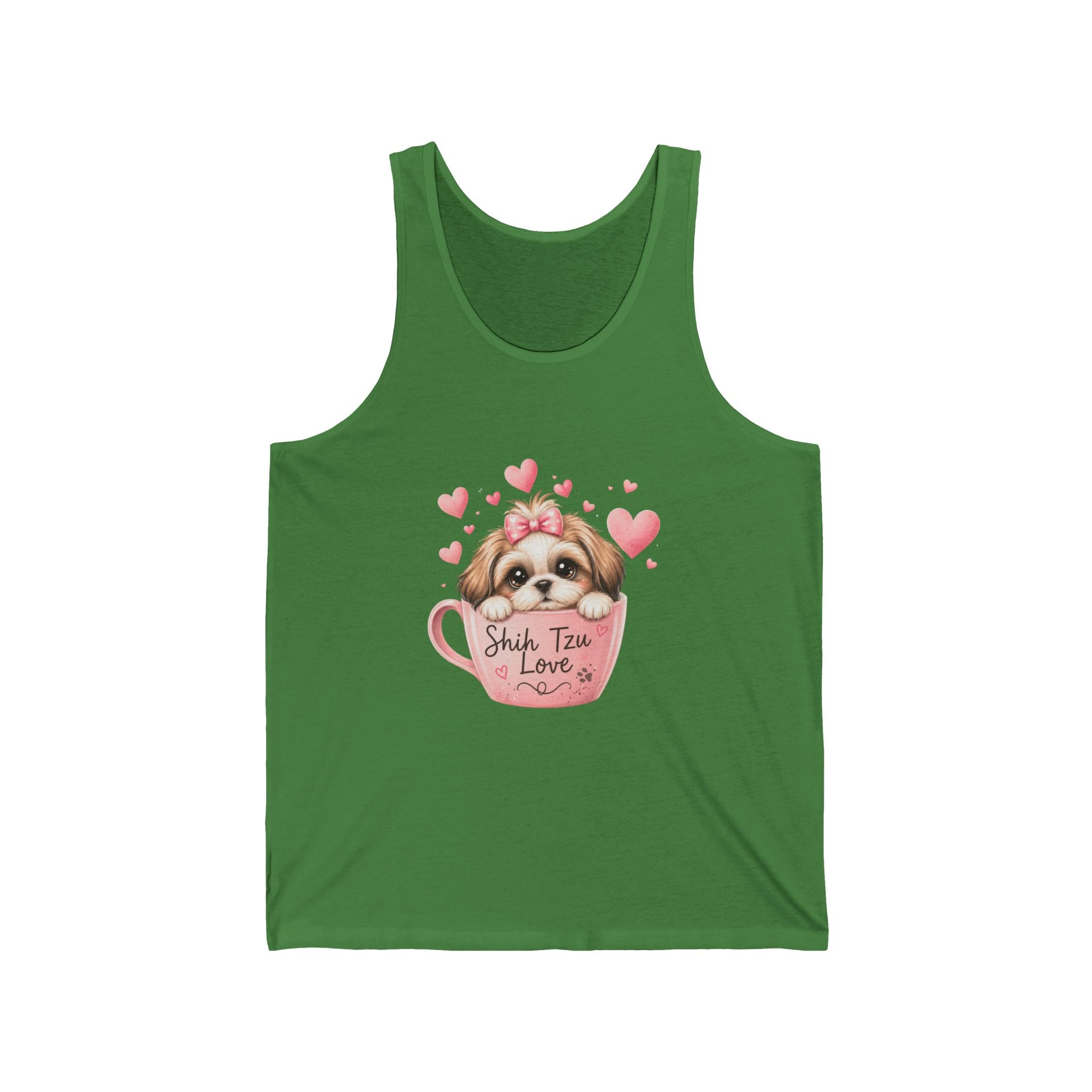 Shih Tzu Love Tank Top — Kawaii Coquette Dog Mom Sleeveless Shirt | FurEverLoved