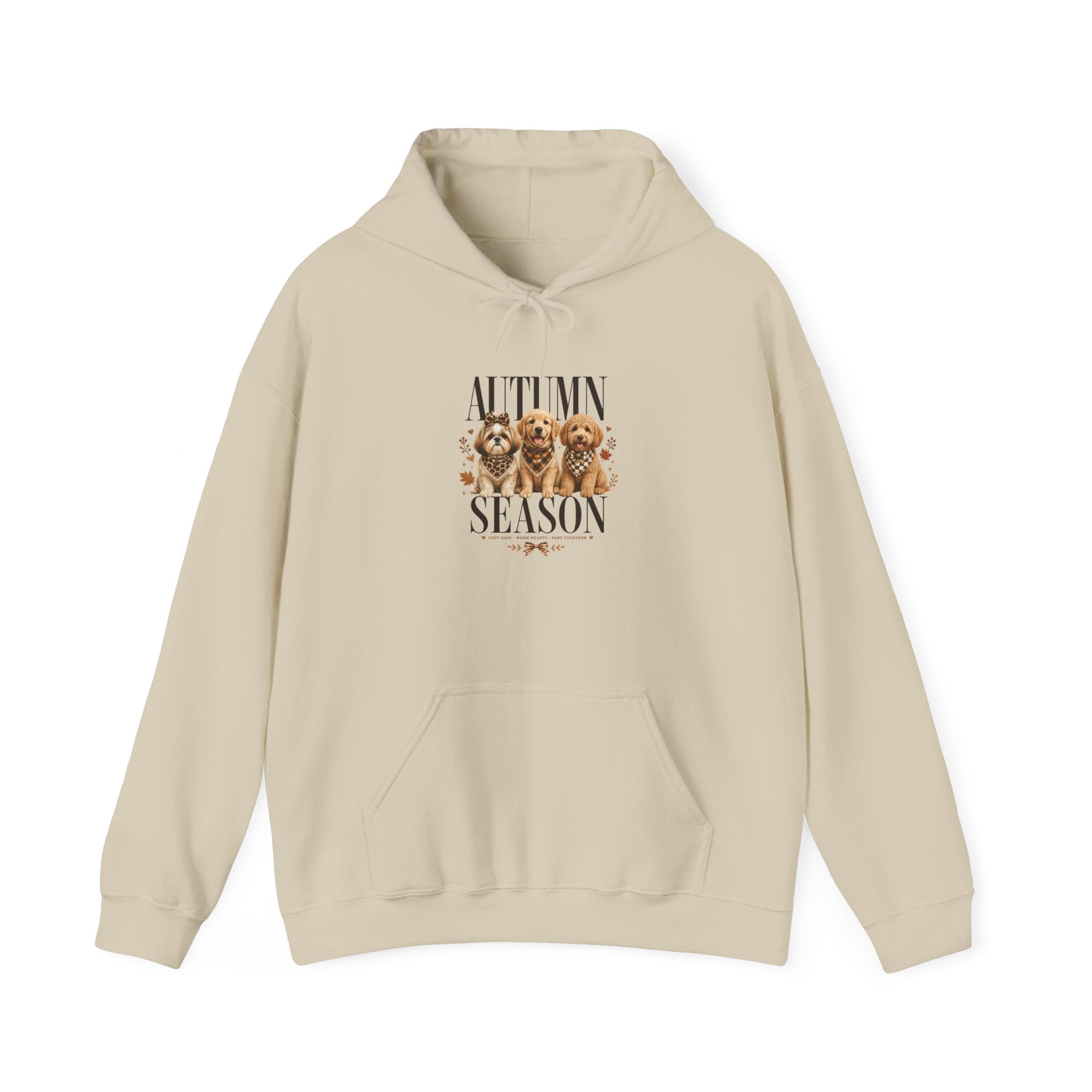 Dog Mom Gift Hoodie — Autumn Season Cozy Puppy Trio Fall Pullover | FurEverLoved