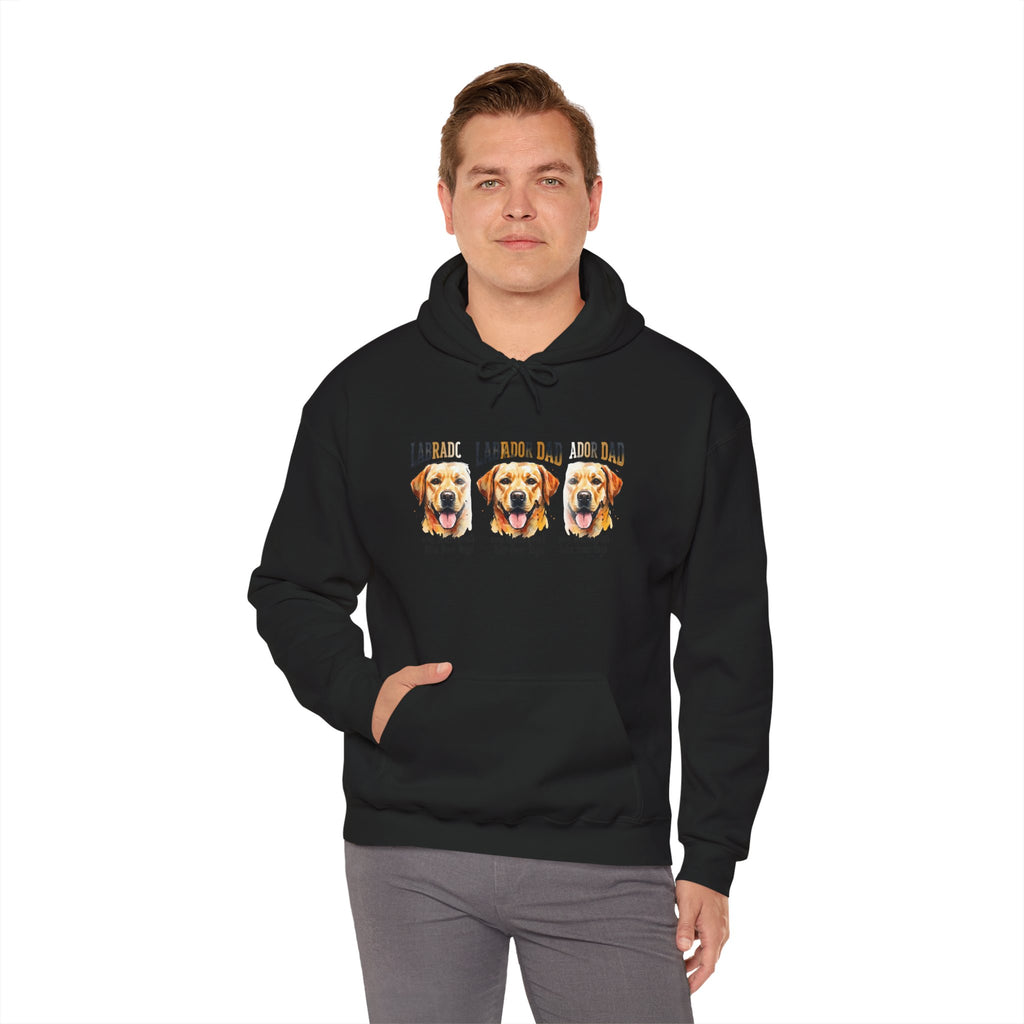 Labrador Dad Hoodie — Cute Yellow Lab Trio Pullover | Triple Lab Portrait Sweatshirt | FurEverLoved