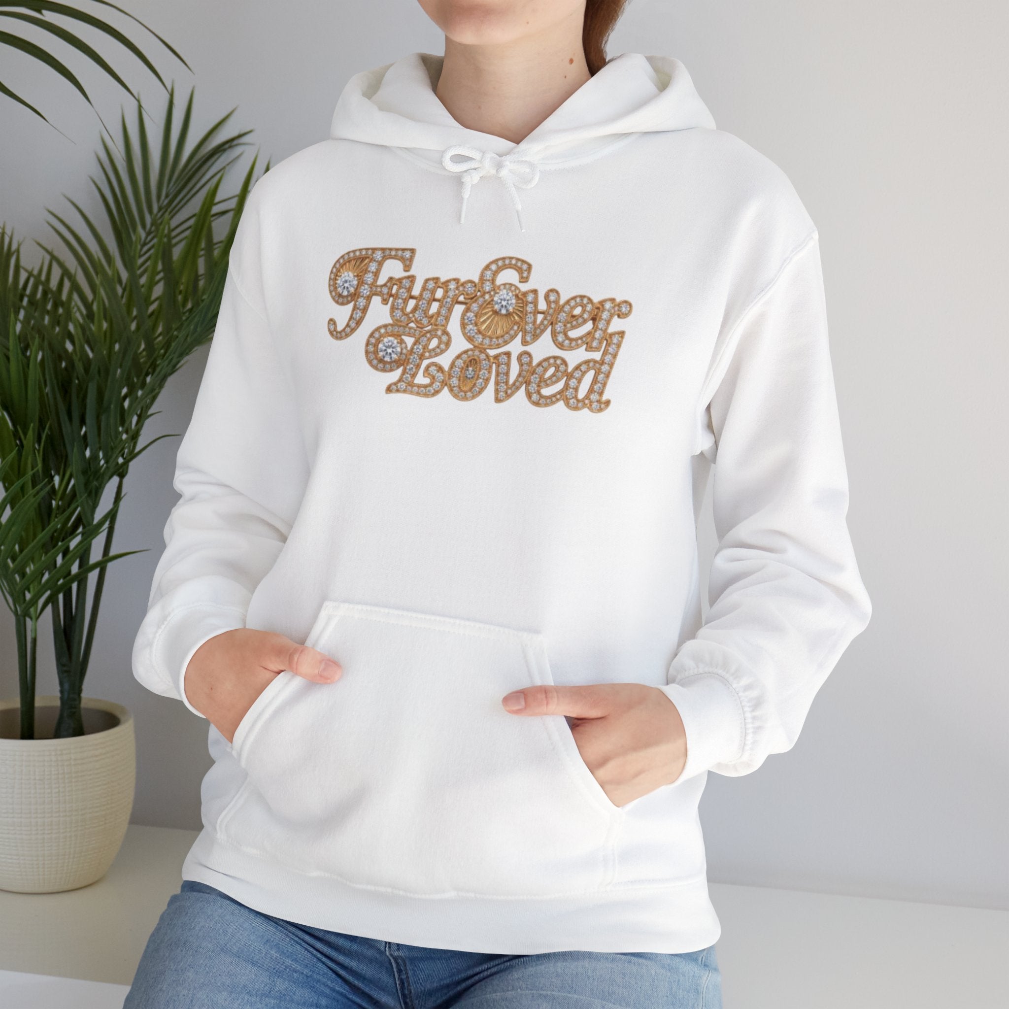 Fur Ever Loved Hoodie — Retro Glitter Script Pullover | FurEverLoved