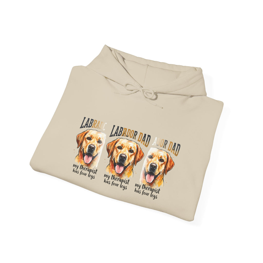 Labrador Dad Hoodie — Cute Yellow Lab Trio Pullover | Triple Lab Portrait Sweatshirt | FurEverLoved