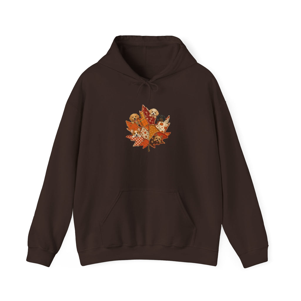 Goldendoodle Mom Gift Hoodie — Autumn Maple Leaf Patchwork Puppy Fall Pullover | FurEverLoved