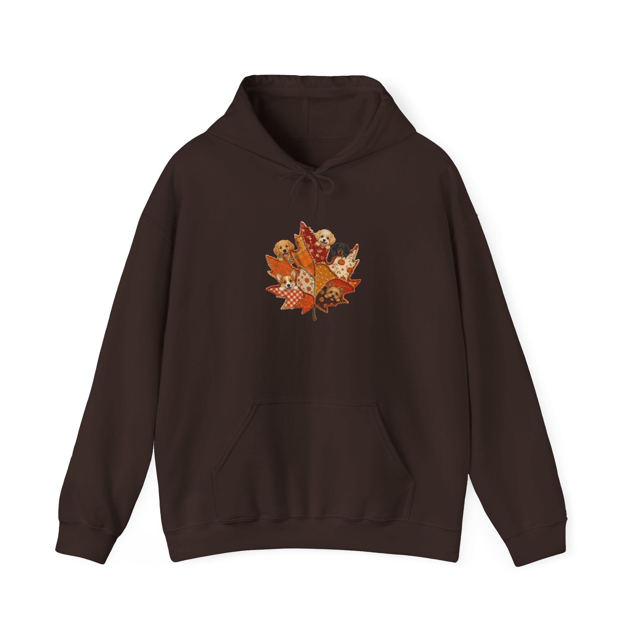 Goldendoodle Mom Gift Hoodie — Autumn Maple Leaf Patchwork Puppy Fall Pullover | FurEverLoved