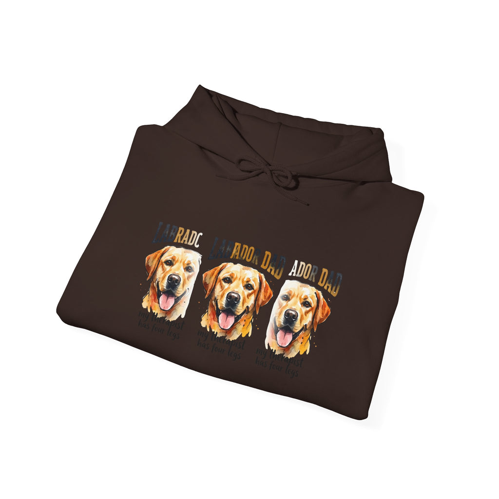 Labrador Dad Hoodie — Cute Yellow Lab Trio Pullover | Triple Lab Portrait Sweatshirt | FurEverLoved