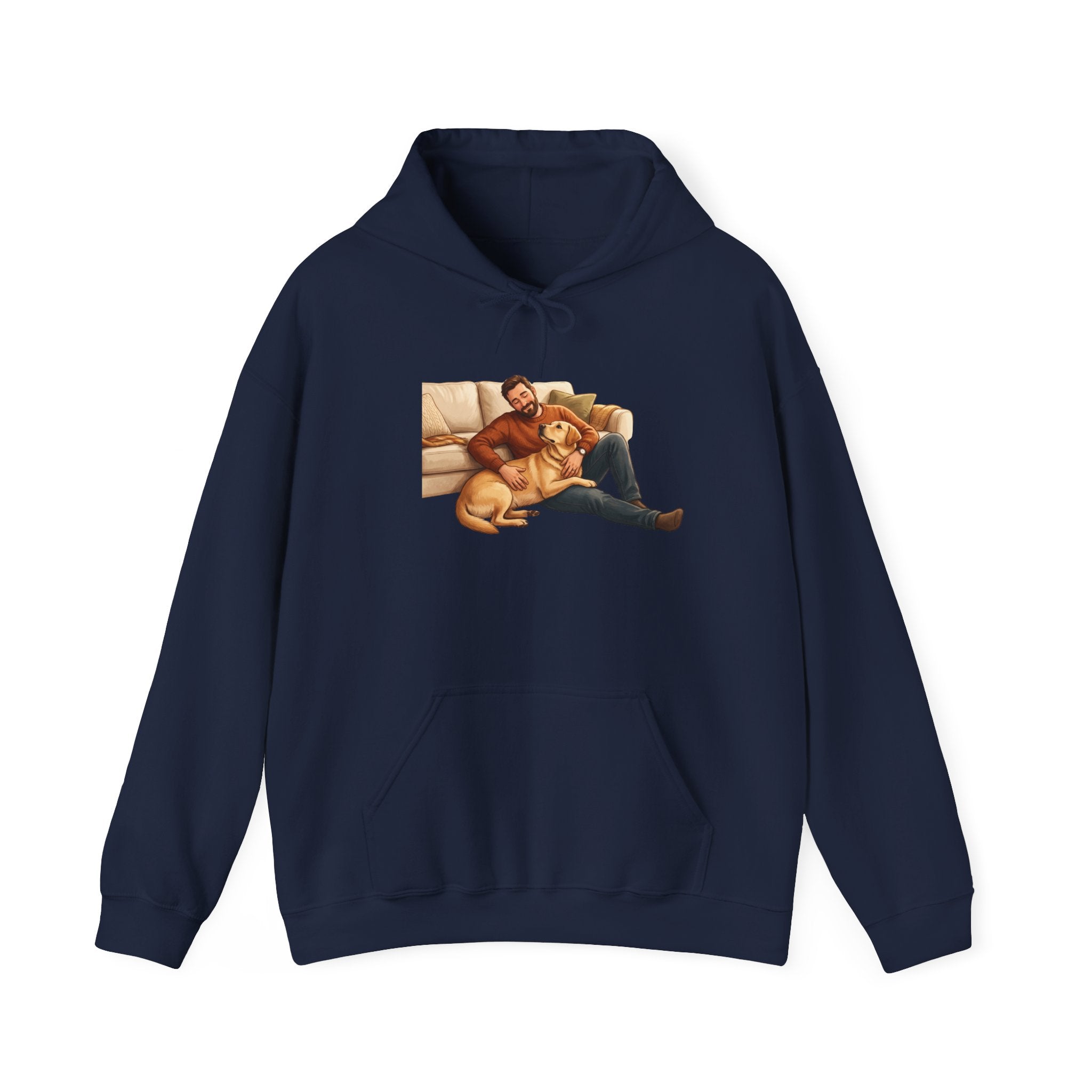 Dog Dad Hoodie — Man & His Lab Couch Cuddles | Cozy Labrador Dad Sweatshirt | FurEverLoved