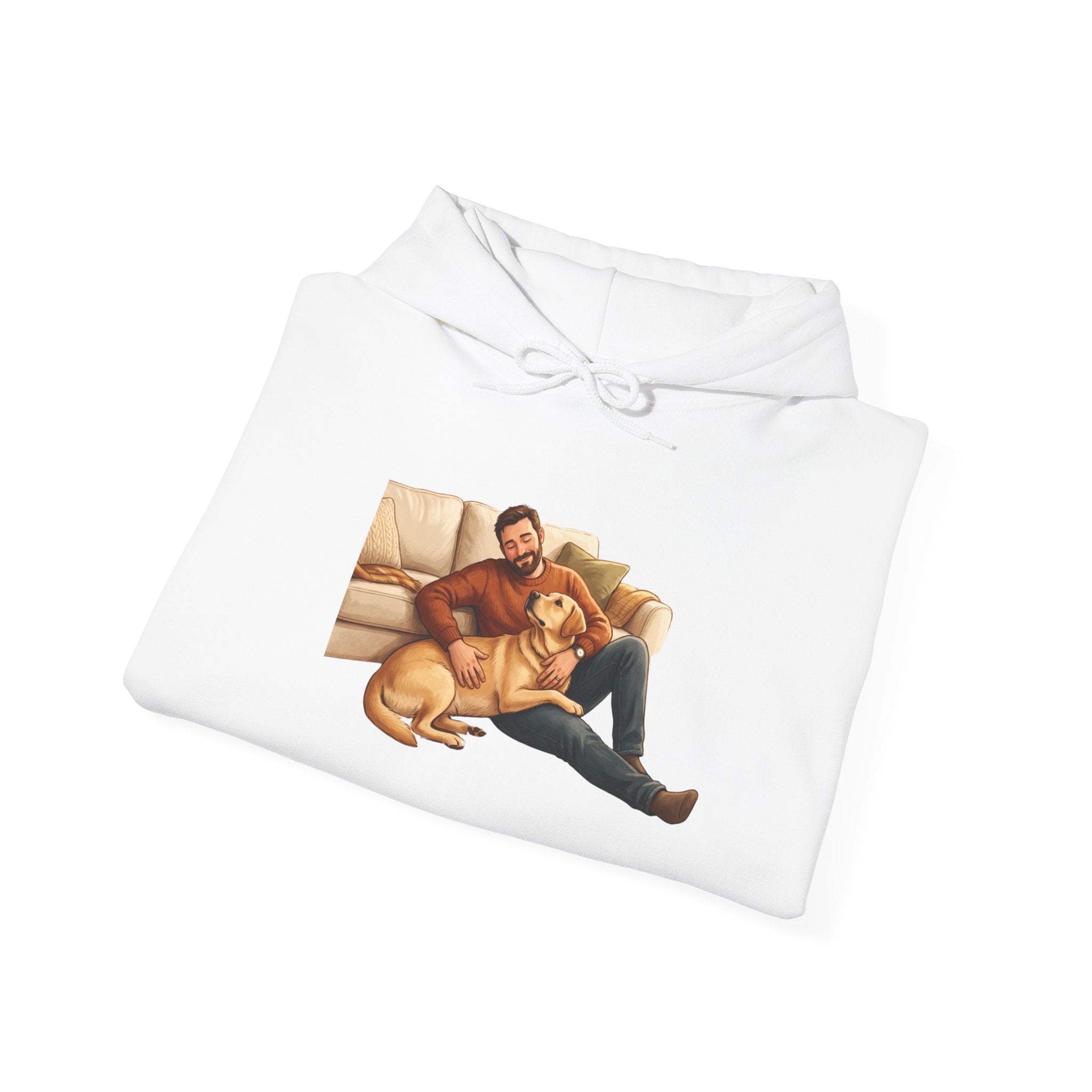 Dog Dad Hoodie — Man & His Lab Couch Cuddles | Cozy Labrador Dad Sweatshirt | FurEverLoved