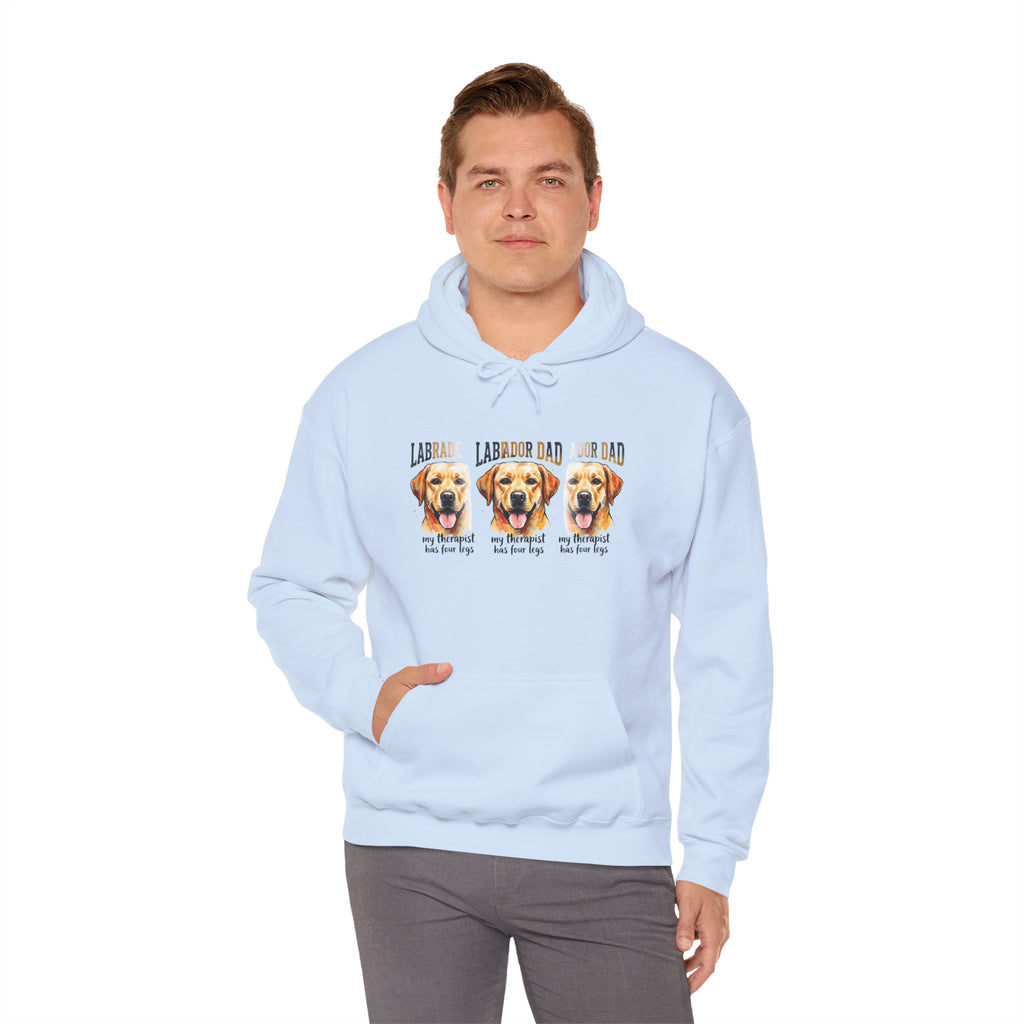 Labrador Dad Hoodie — Cute Yellow Lab Trio Pullover | Triple Lab Portrait Sweatshirt | FurEverLoved