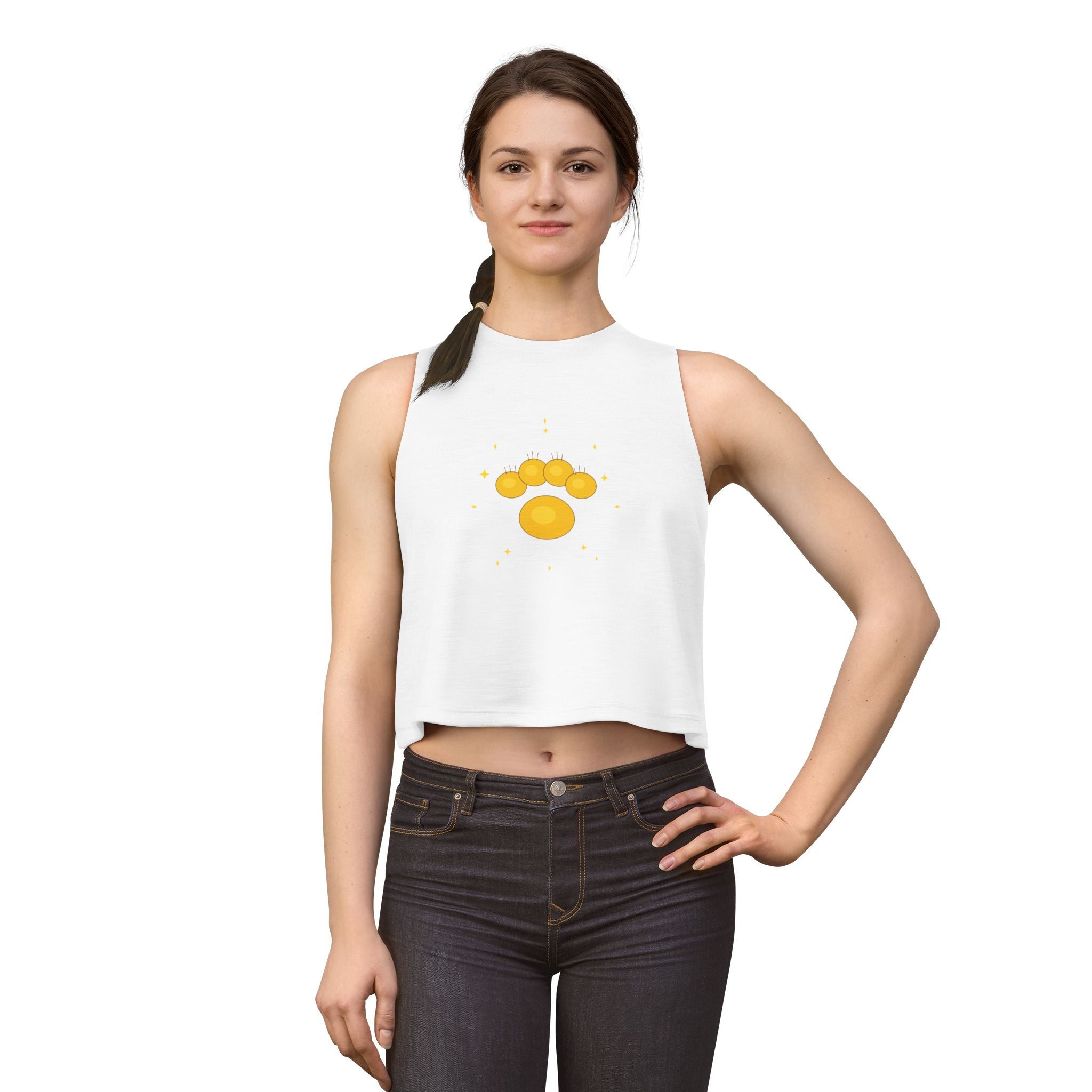 Golden Paw Crop Top | Dog Mom Gift | Cute Dog Lover Racerback Crop | FurEverLoved