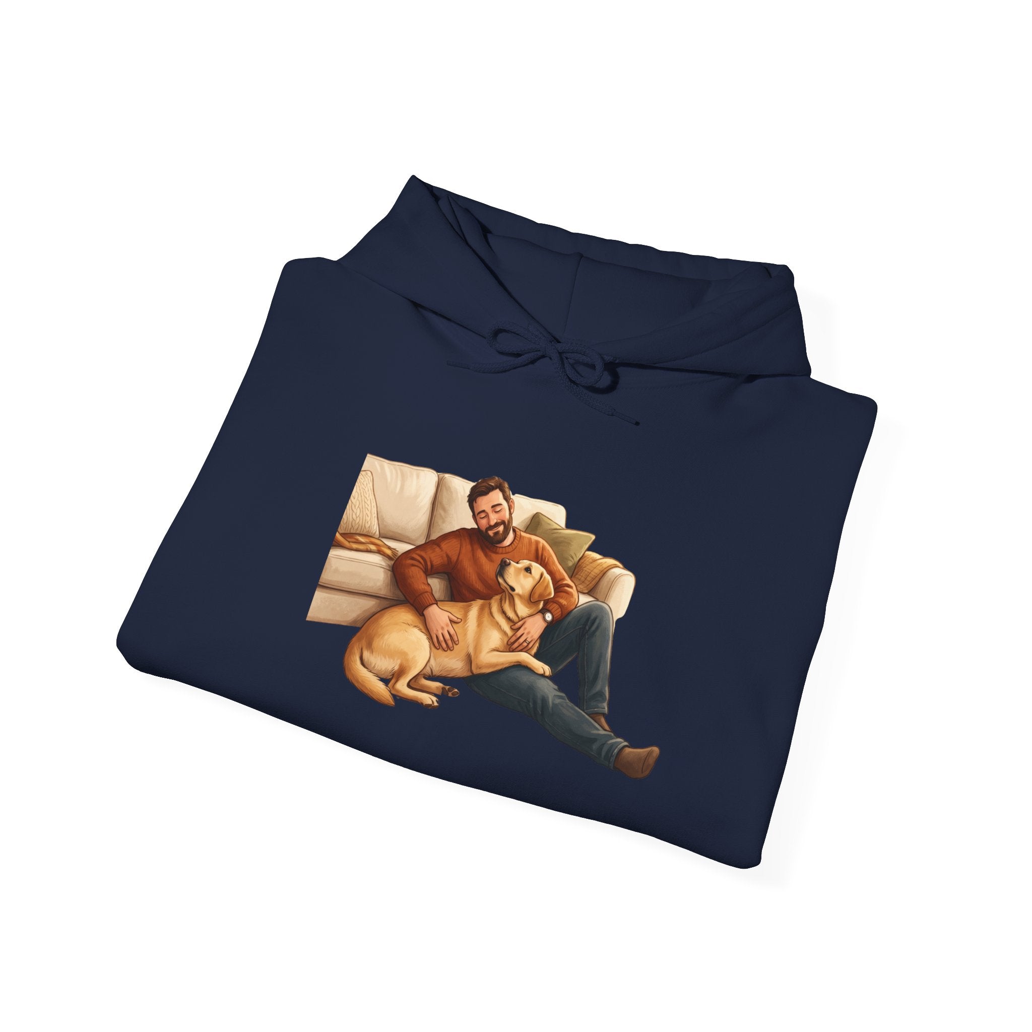 Dog Dad Hoodie — Man & His Lab Couch Cuddles | Cozy Labrador Dad Sweatshirt | FurEverLoved