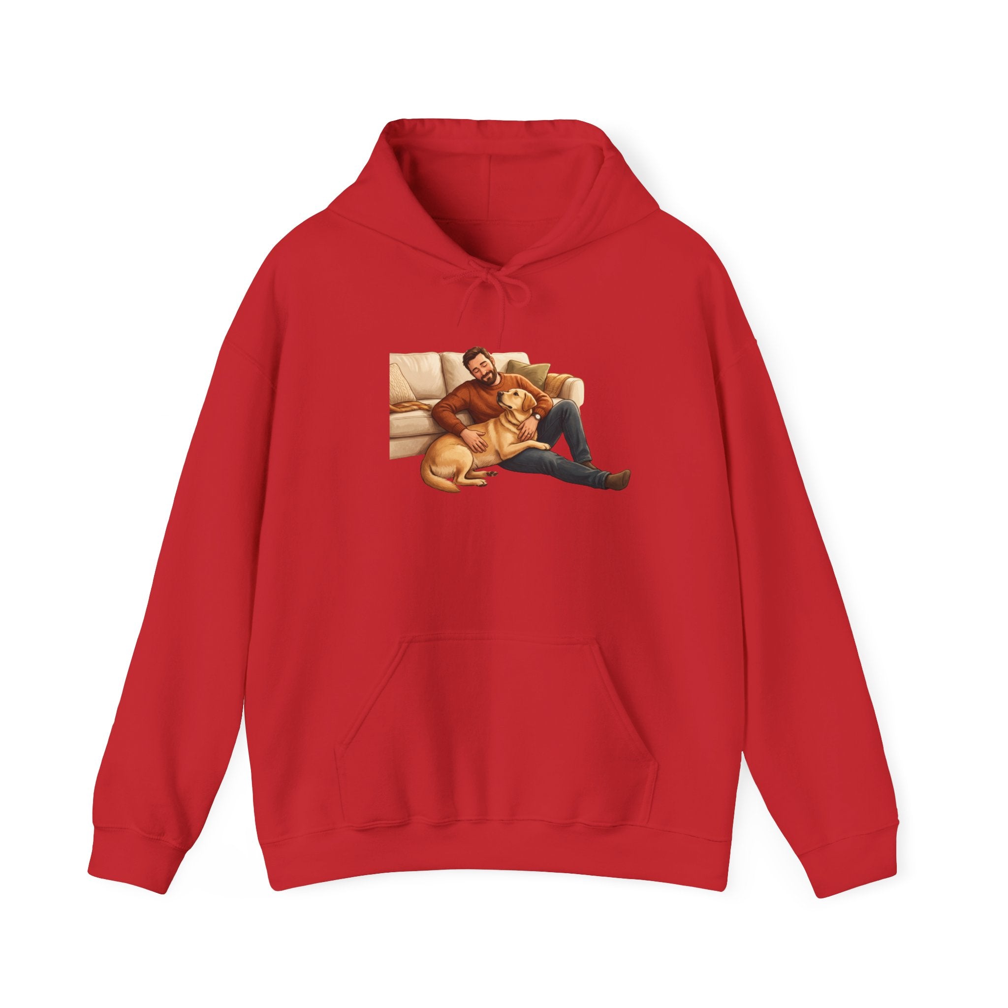 Dog Dad Hoodie — Man & His Lab Couch Cuddles | Cozy Labrador Dad Sweatshirt | FurEverLoved