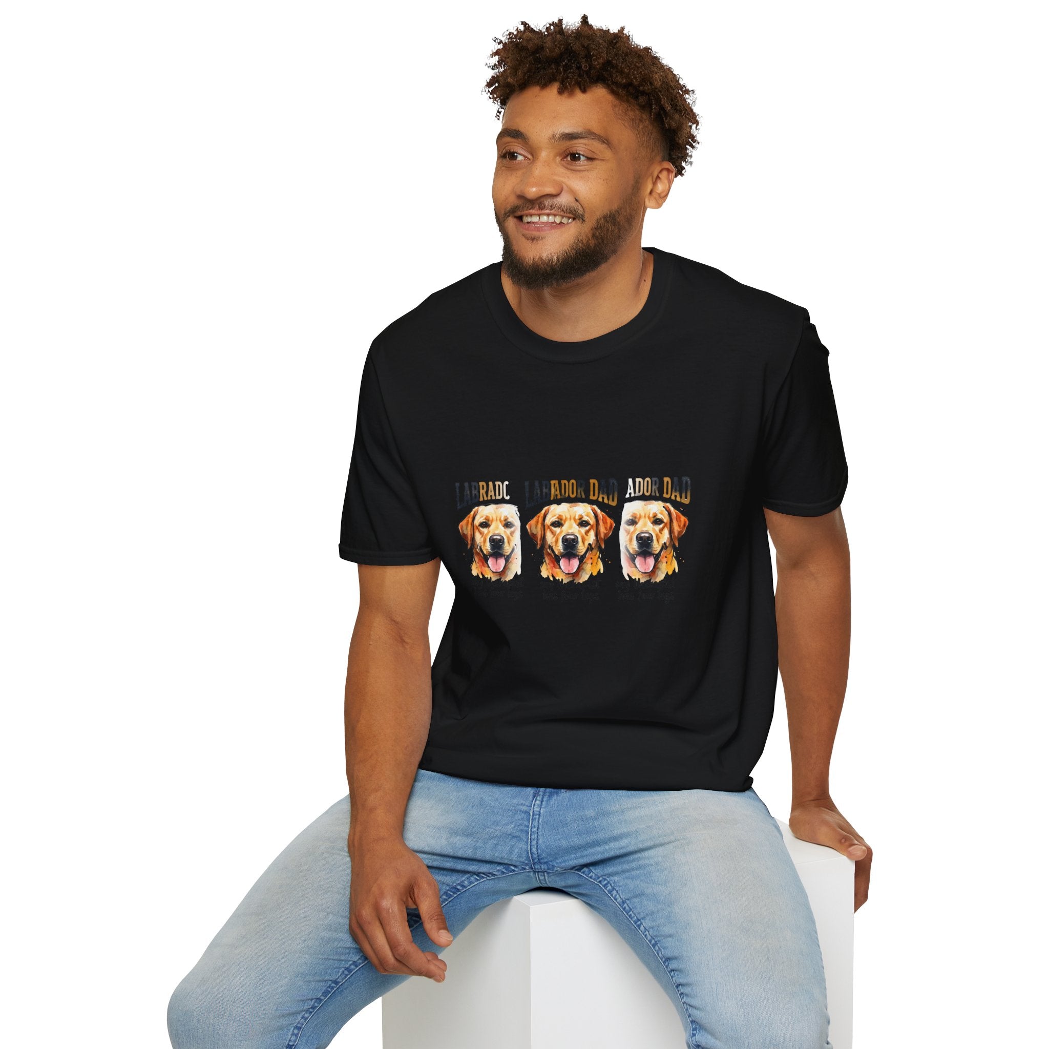 Labrador Dad T-Shirt — My Therapist Has Four Legs | Triple Watercolor Lab Portrait Tee | FurEverLoved