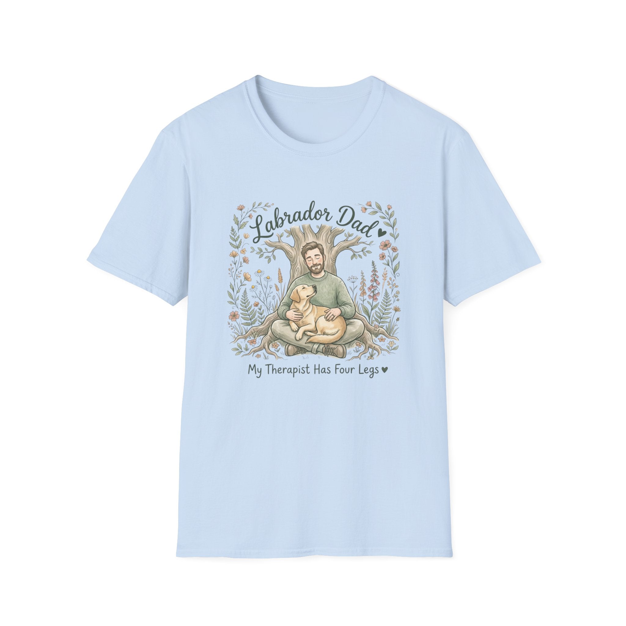 Labrador Dad T-Shirt — My Therapist Has Four Legs | Cottagecore Botanical Lab Tee