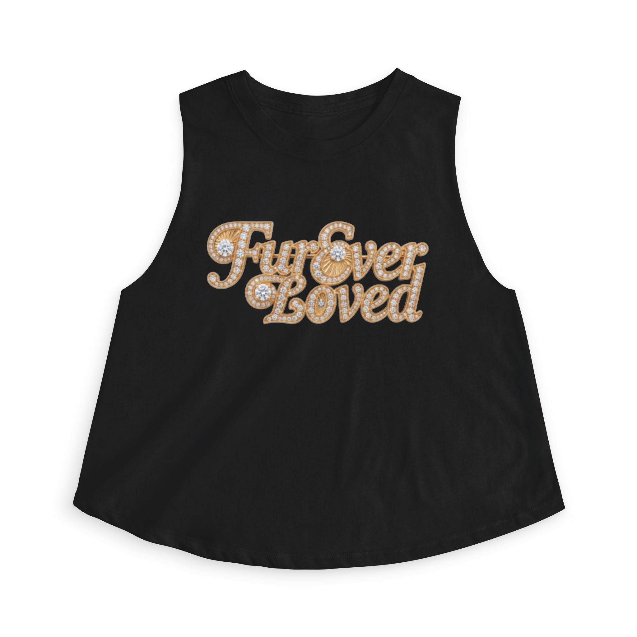 Fur Ever Loved Crop Top — Retro Script Graphic Women's Tank | FurEverLoved
