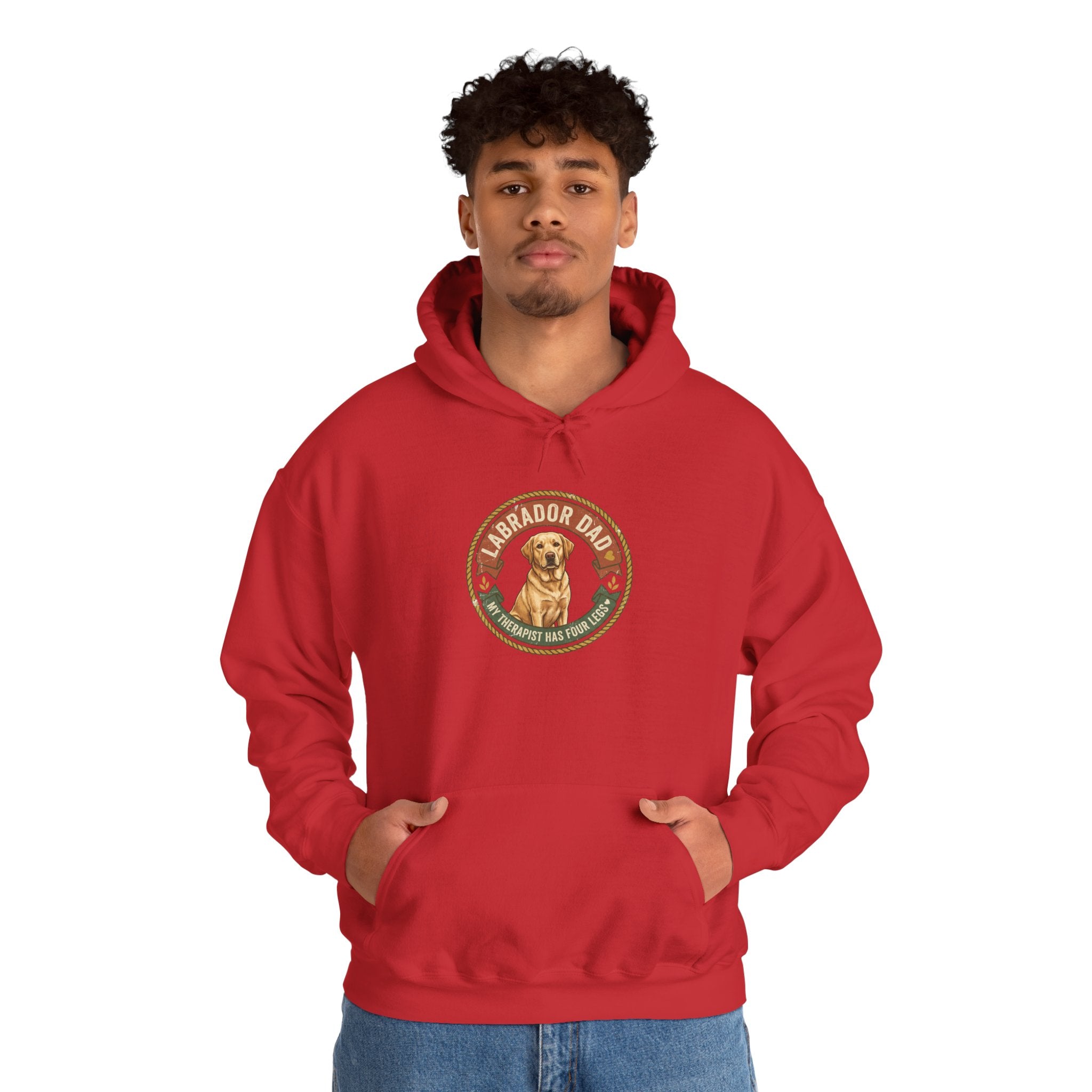 Labrador Dad Hoodie — My Therapist Has Four Legs | Vintage Badge Lab Dad Sweatshirt | FurEverLoved